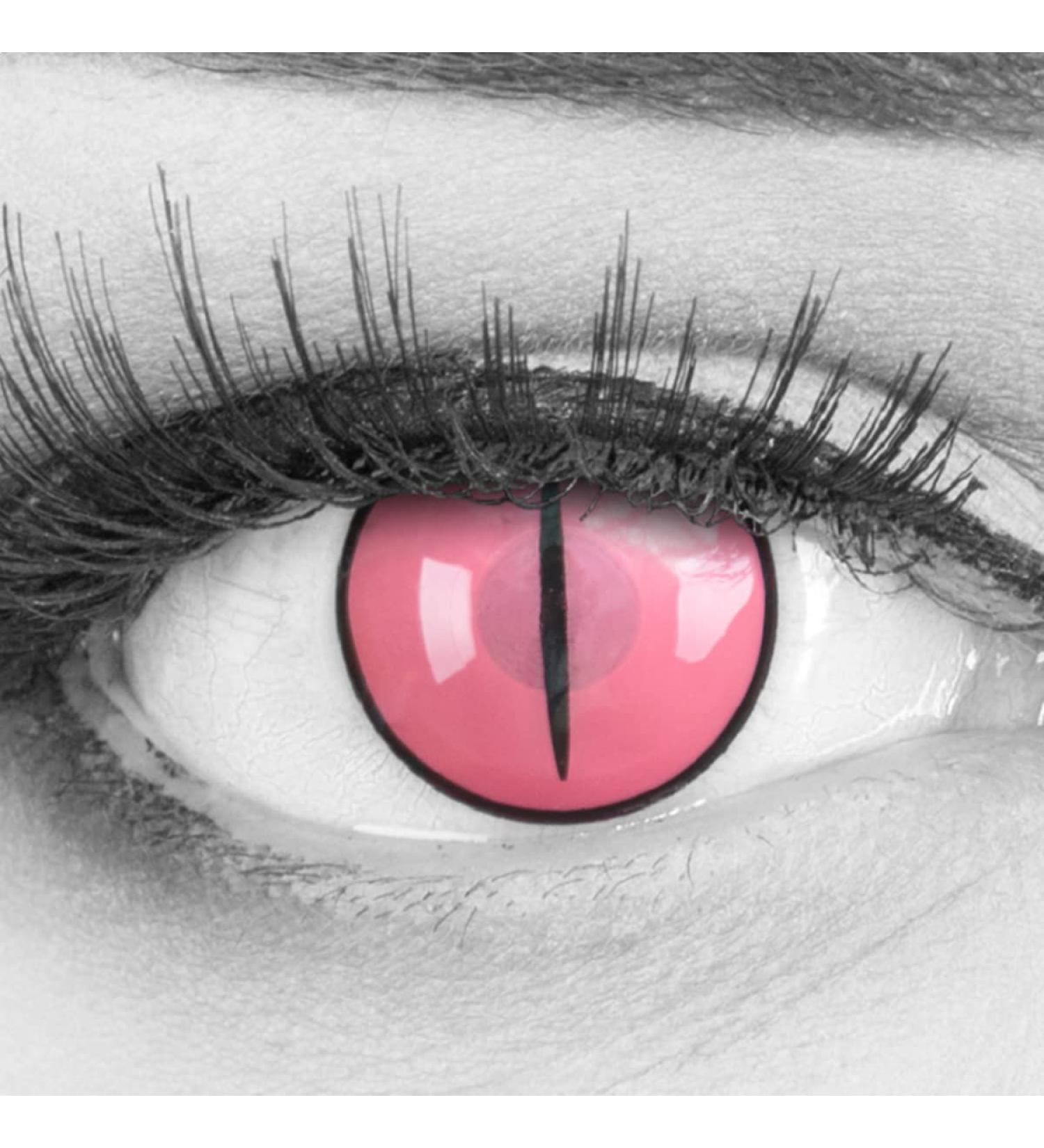 Buy Pink Demon Nezuko Cat Colored Contact Lenses - Highly Opaque Anime Cosplay Lenses for Halloween & Costumes - Free Lens Tanks Included! - Buy Online on GoSupps.com