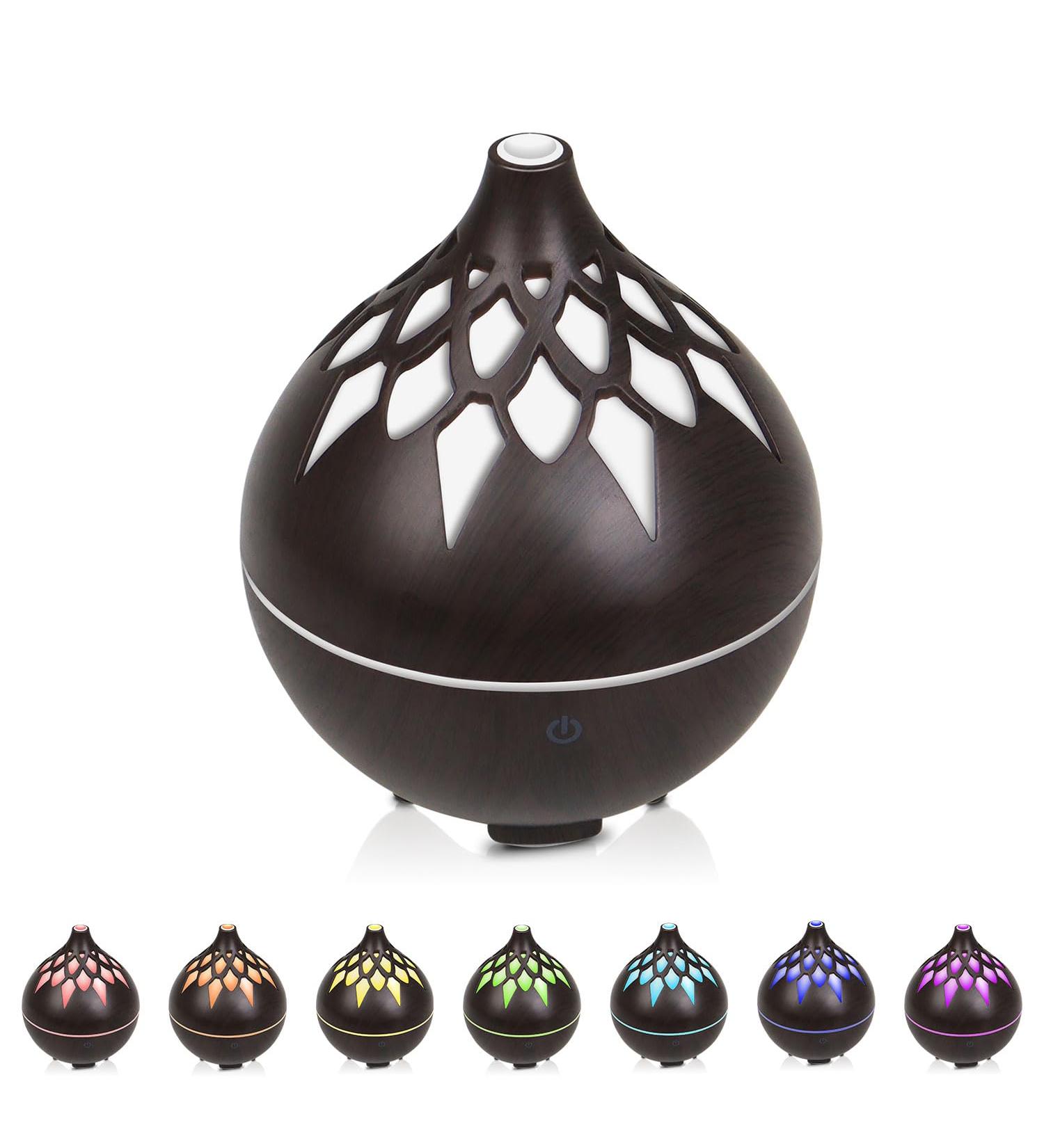 Diffusore di Oli Essenziali Fishcovers AD-02 150ml | Umidificatore Aromi in Legno con 8 Colori LED per Casa e Ufficio - Buy Online on GoSupps.com