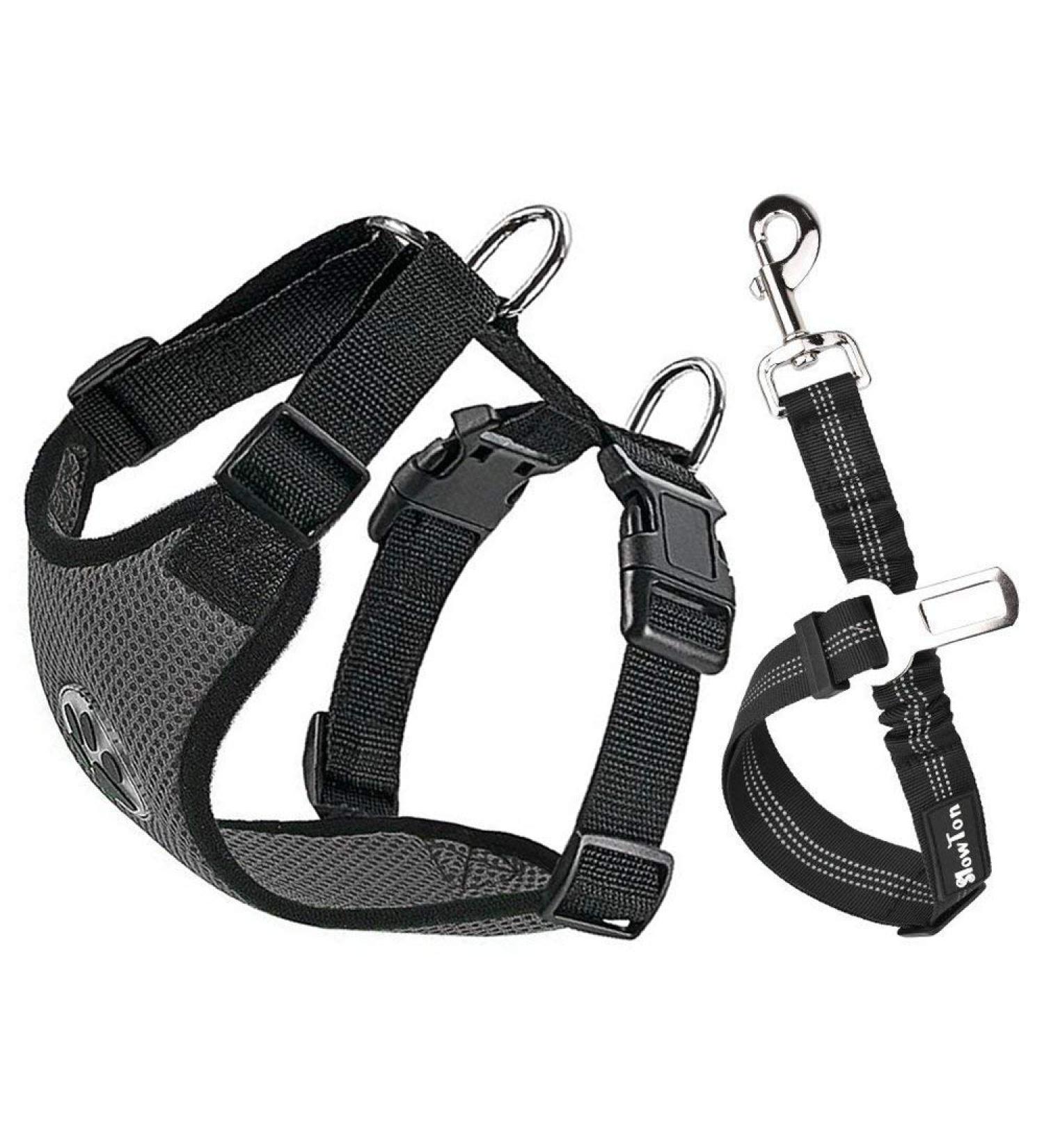 Buy Slowton Dog Harness with Seat Belt - Safe Breathable & Comfortable for Car Rides - Ideal for Everyday Sports - Gray (Large) | International Shipping - Buy Online on GoSupps.com