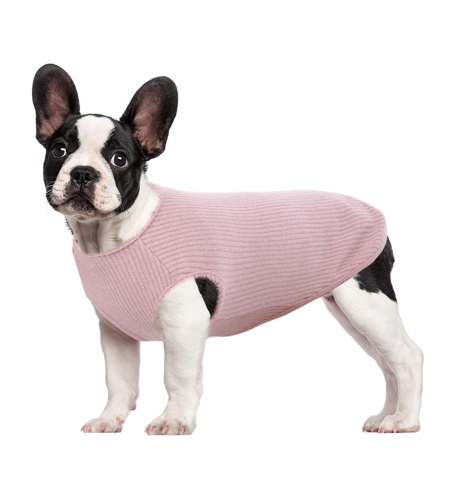 Buy Hjumarayan Thin Washable Dog Sweater for Medium-Sized Dogs - Striped Fleece Shirt for Corgis & Dachshunds - Elastic Fit Stylish Pink (Large) - Buy Online on GoSupps.com