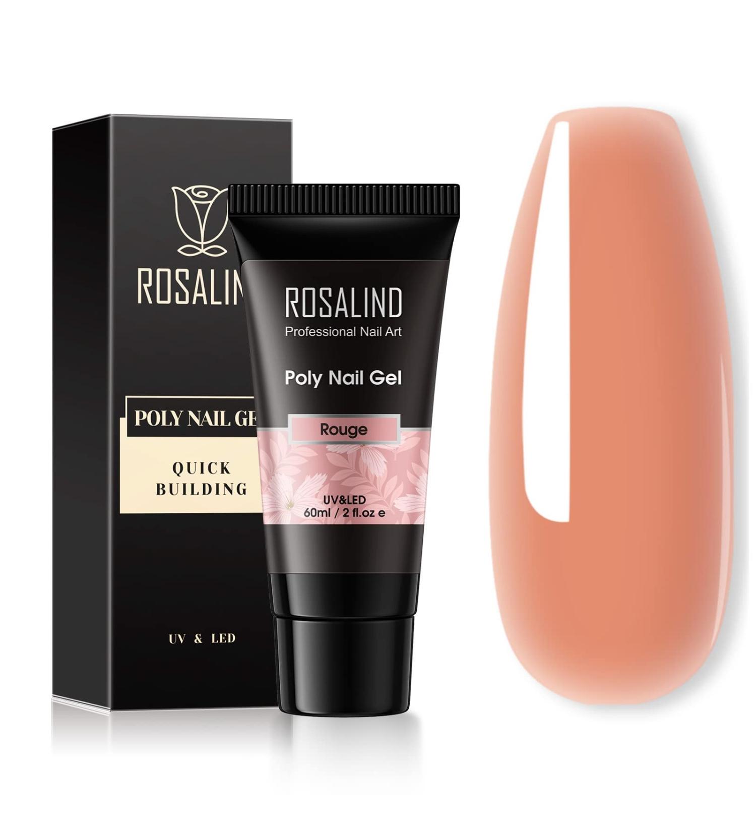 Buy Rosalind Poly Nail Gel 60ml - Acrylic Gel for Nail Extensions UV/LED Polish for Manicure & Repair | Blush Color - Buy Online on GoSupps.com