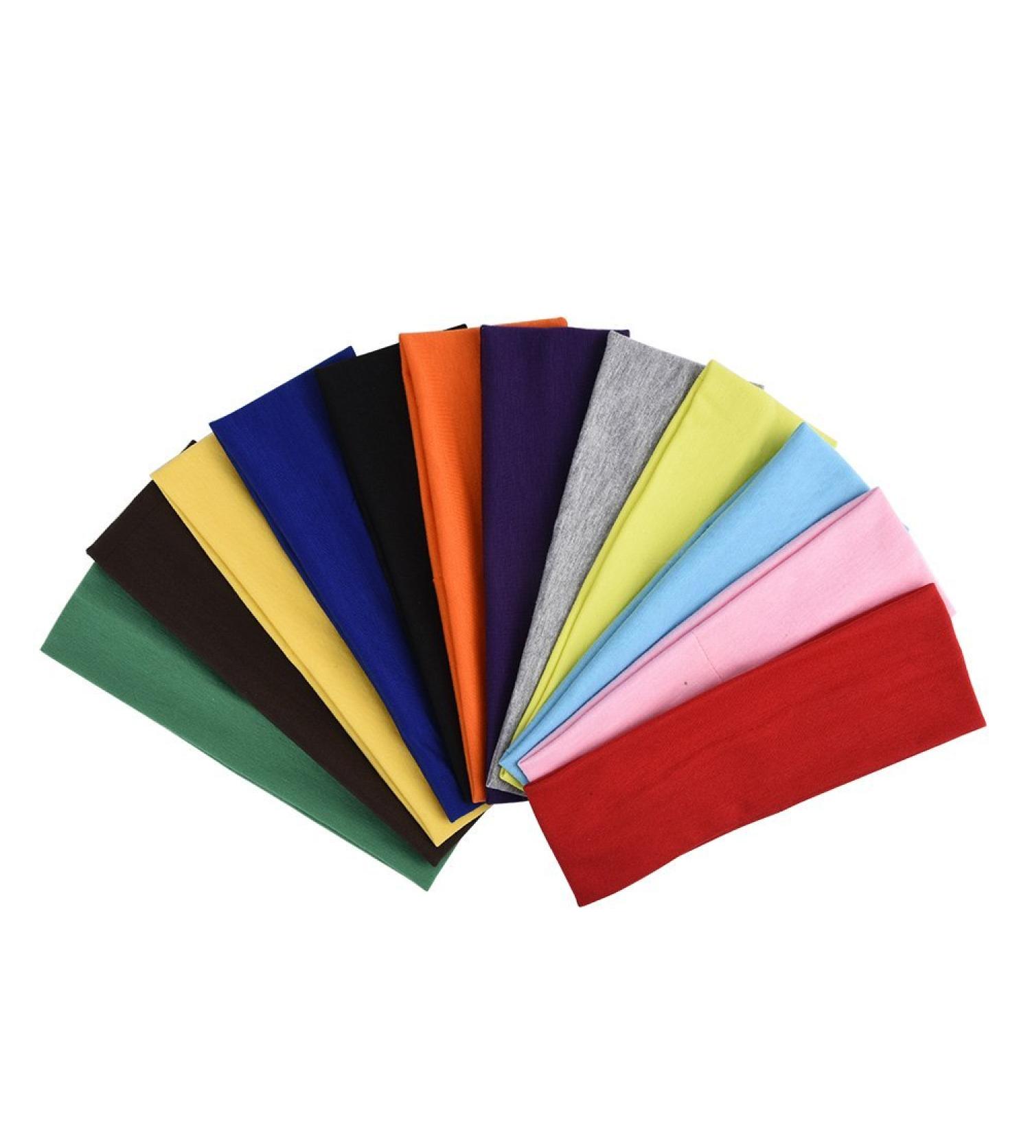Stretchy Elastic Yoga Headband Hairband Made of Cotton in Mixed Colors for Teens Girls and Women 12 Pack