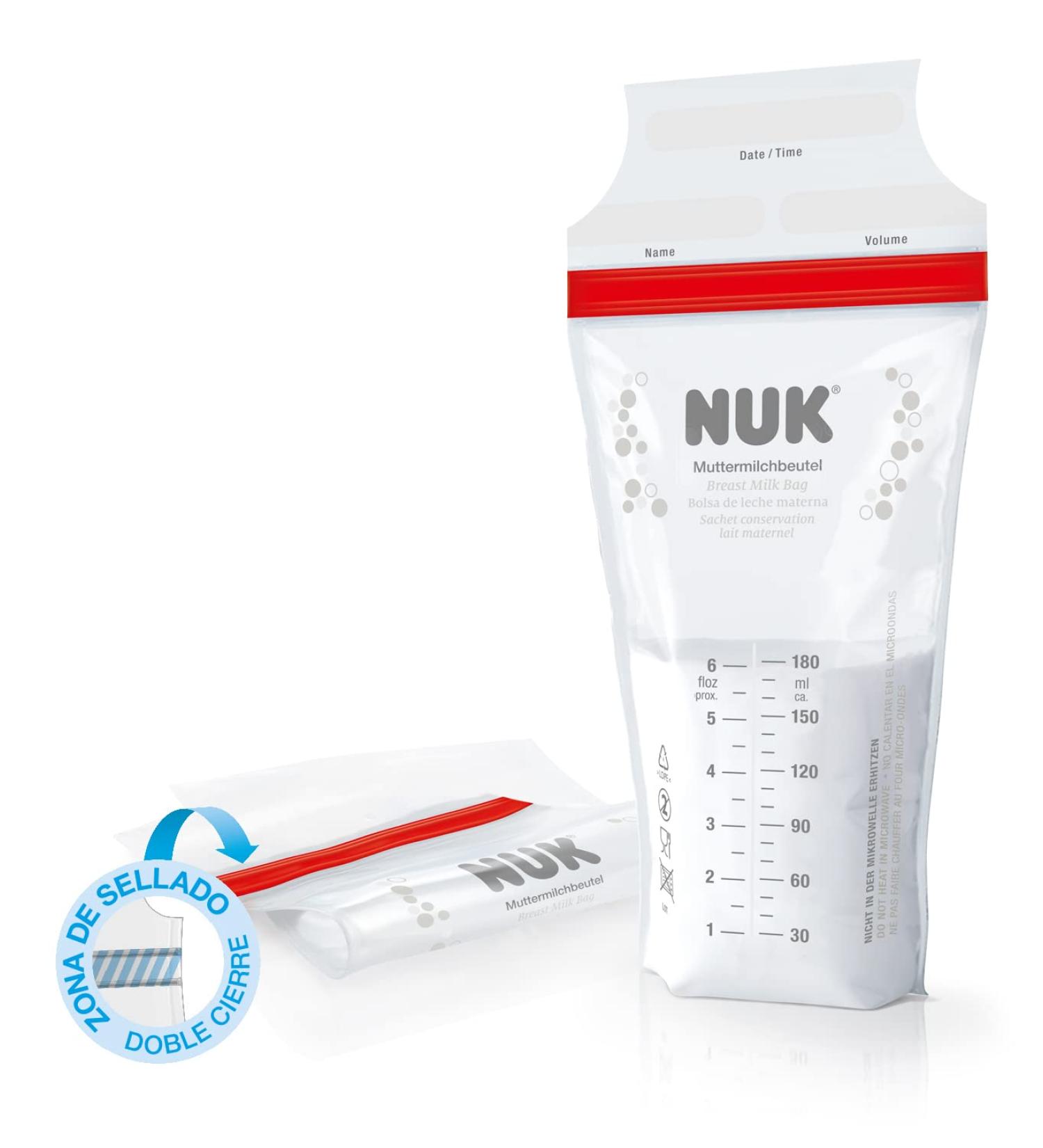 NUK Breast Milk Bags - Space-Saving Ready to Use 180ml 25 Transparent Bags for Effortless Storage - Buy Online on GoSupps.com