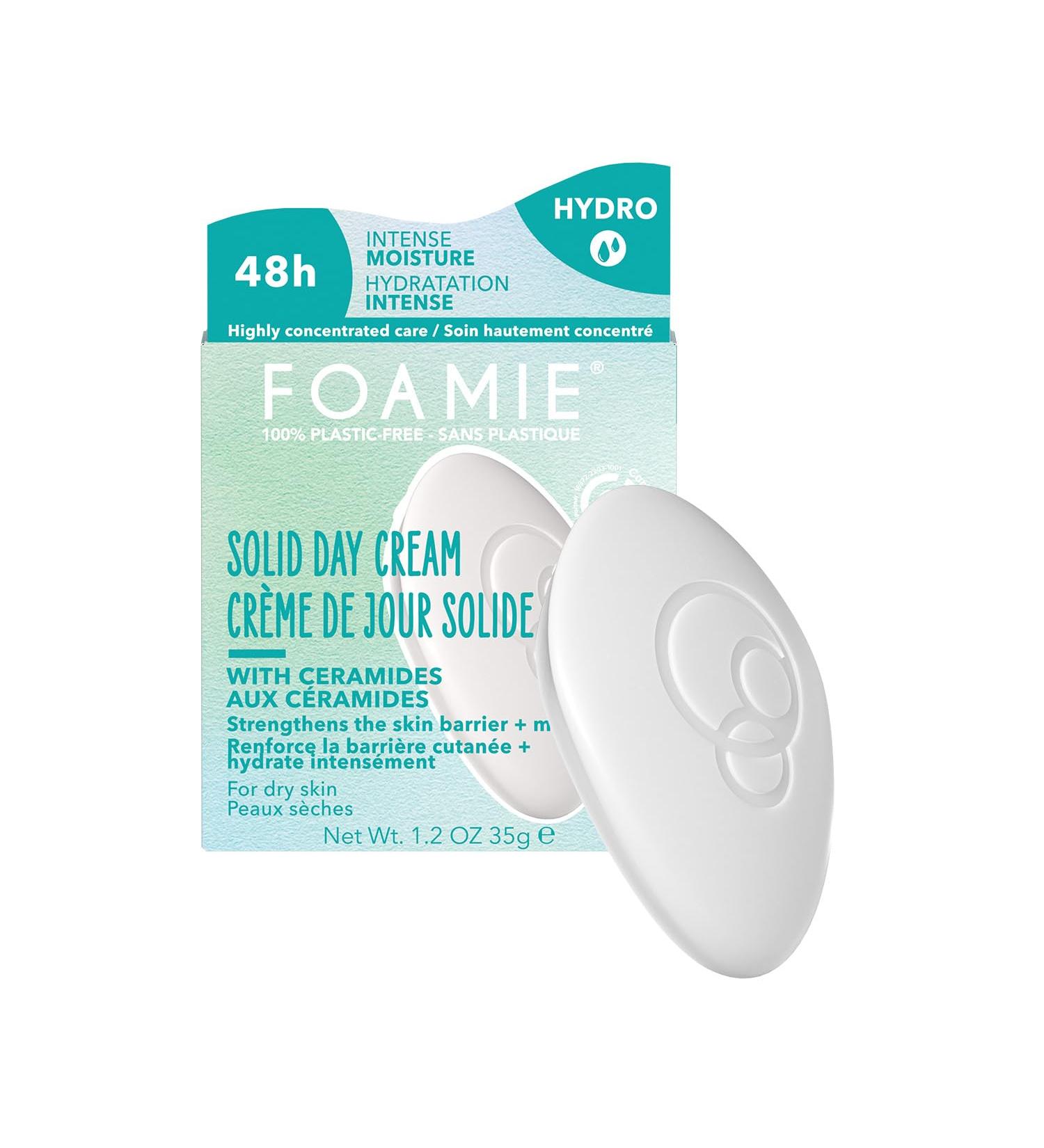 Foamie Solid Face and Eye Moisturizer - Face Moisturizer with 48h Hydration - Face Cream with Squalane and Ceramides 35g