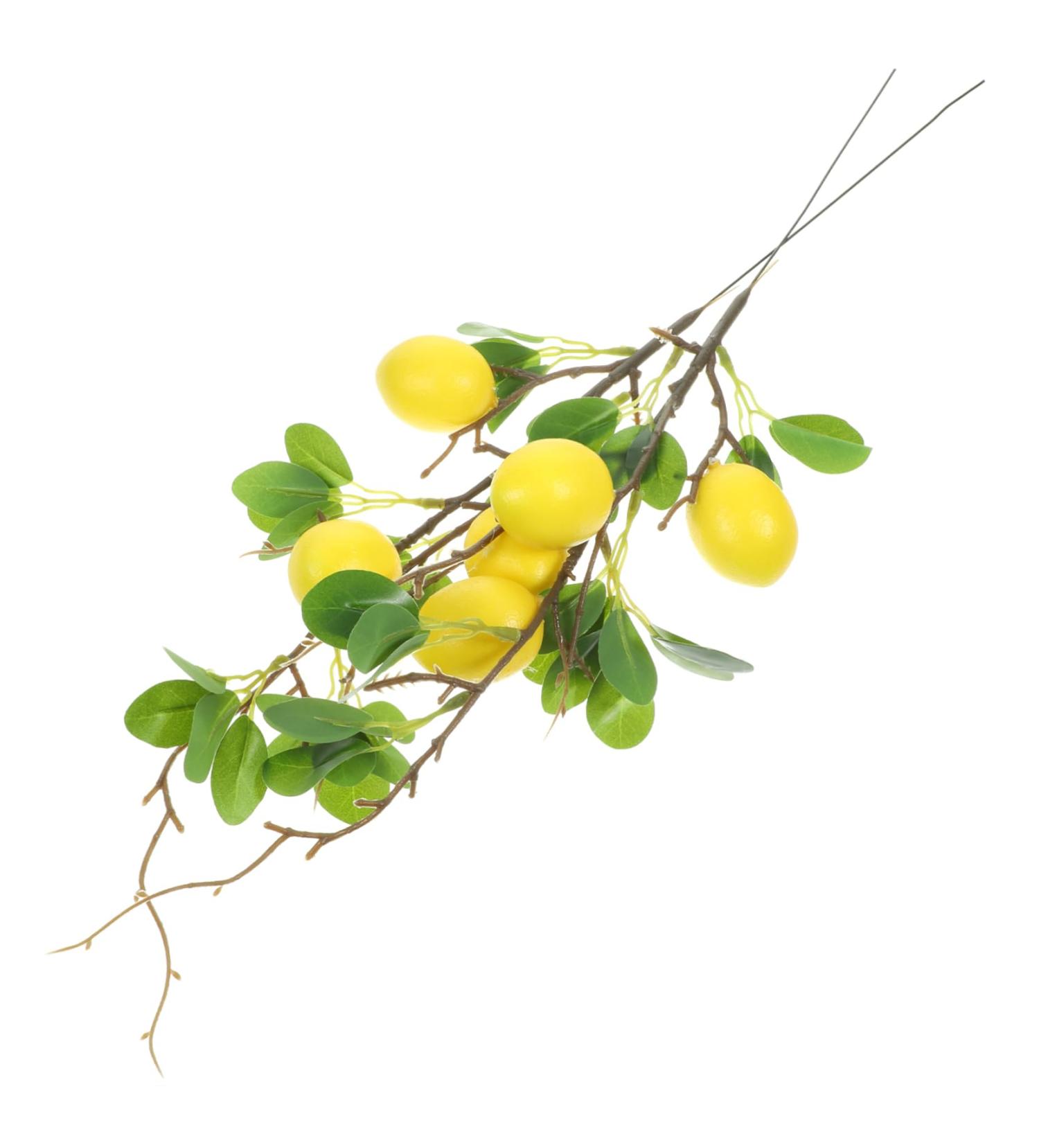 LIFKICH Faux Lemons Decor Realistic Decorative Lemon Branch Decor 2pcs Office Room Supplies Foam Household Wear-resistant Faux Plant Artificial Lemon Branches - Buy Online on GoSupps.com