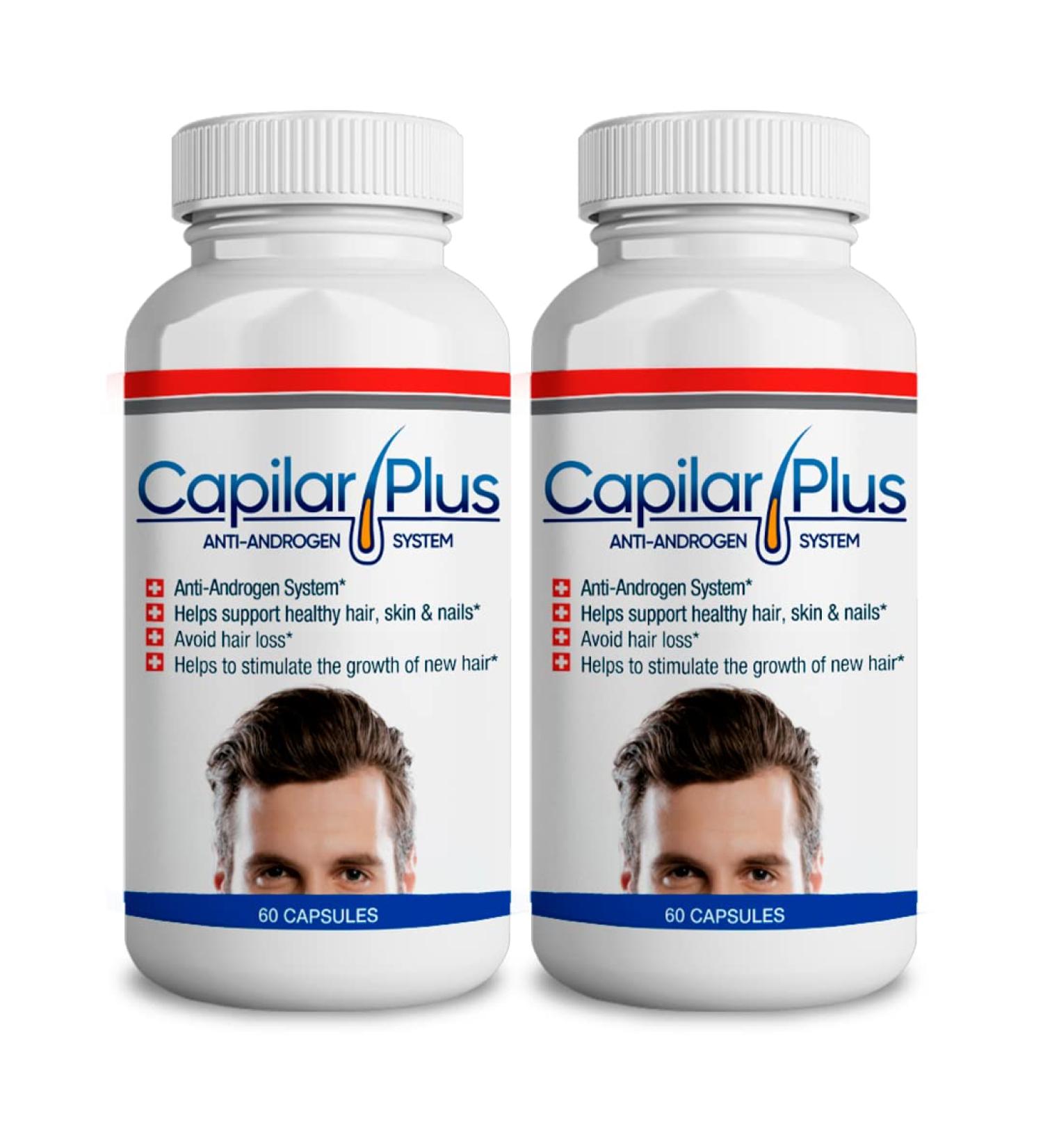 Capilar Plus Hair Growth Supplement | Anti-Androgen System | Effective Hair Loss Treatment | Healthy Skin Hair & Nails - 60 Capsules - Buy Online on GoSupps.com