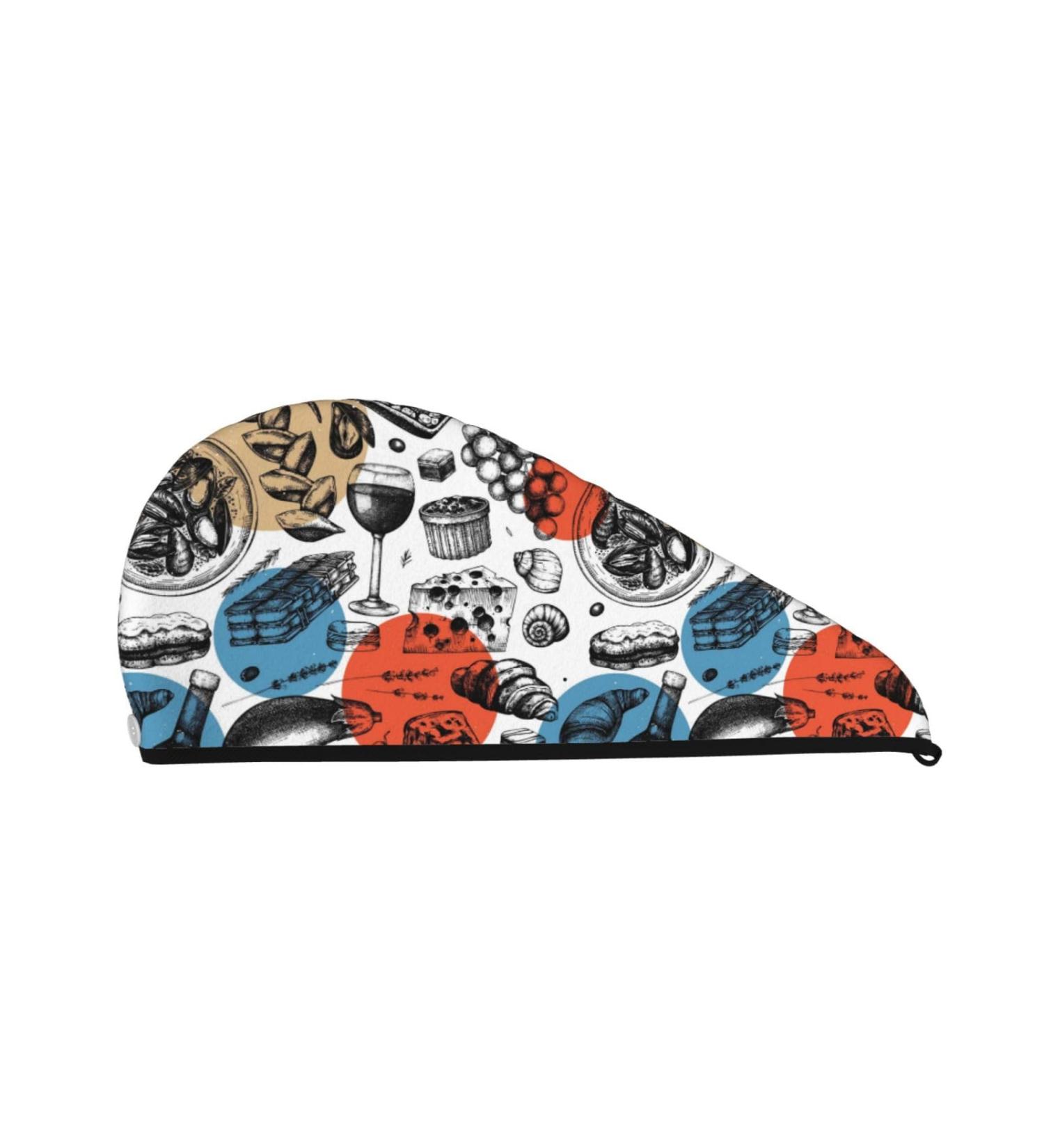 Super Absorbent French Food Microfiber Hair Towel Wrap | Quick Dry Coral Velvet for Long Curly & Thick Hair - Ideal for Women - Buy Online on GoSupps.com