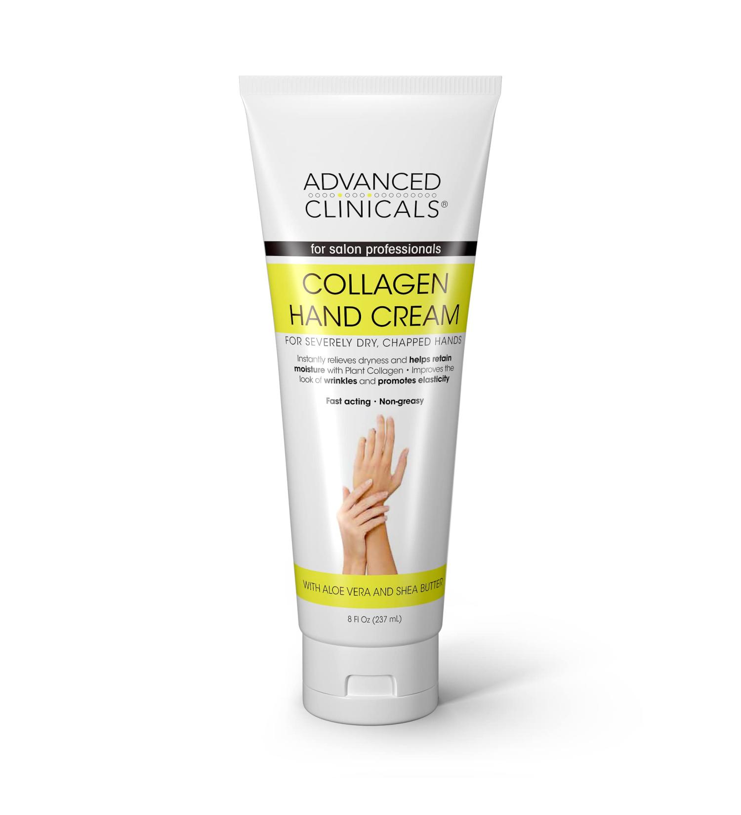 Advanced Clinicals Collagen Hand Cream 8 fl oz - Anti-Aging Moisturizer for Soft Hands - Buy Online on GoSupps.com