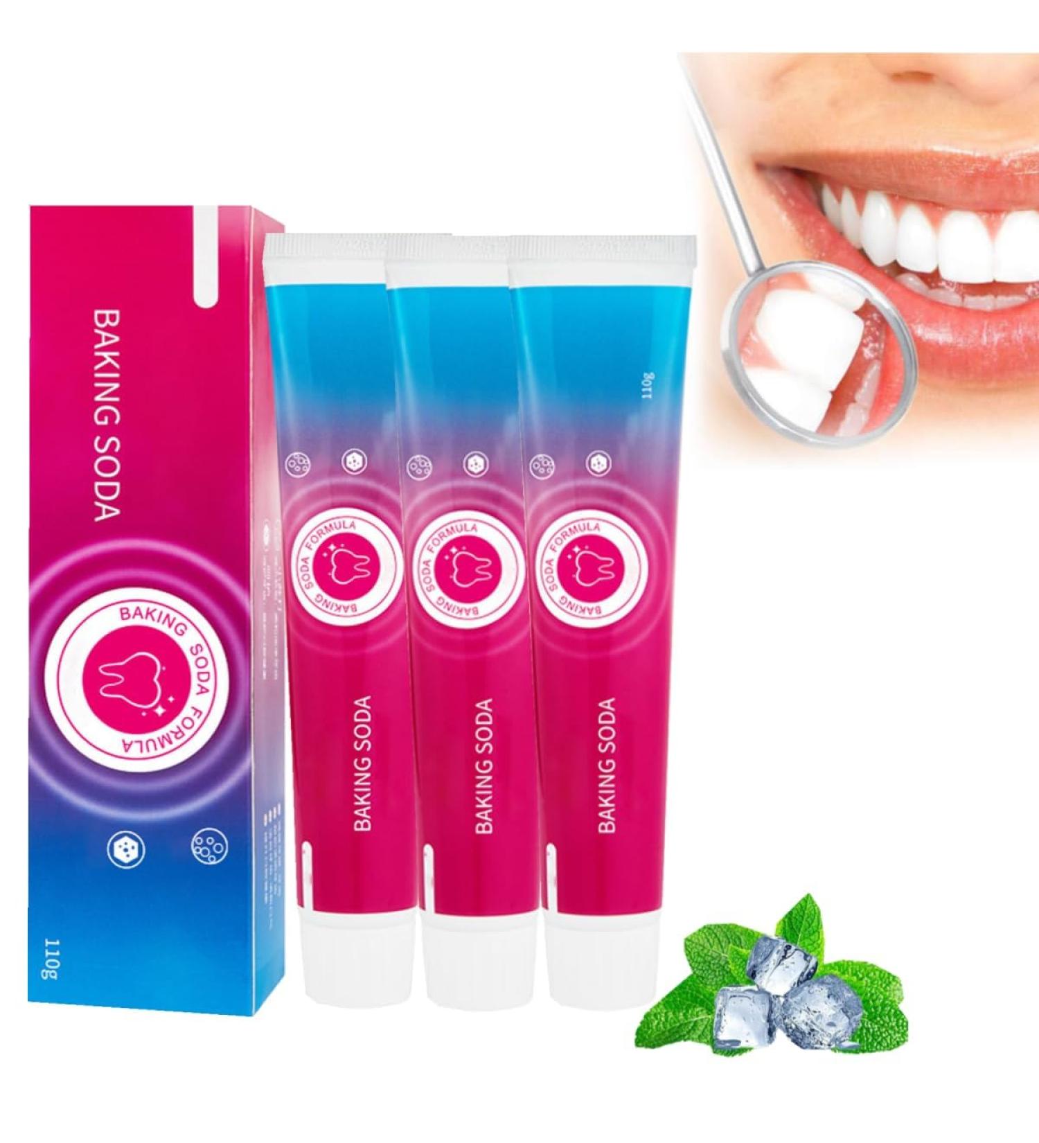 Baking Soda Toothpaste Oral Care 2024 New Baking Soda Toothpaste Teeth Whitening Toothpaste Baking Soda Deep Cleaning Fresh Breath Stain Removal Protect Teeth (3 Pcs) - Buy Online on GoSupps.com