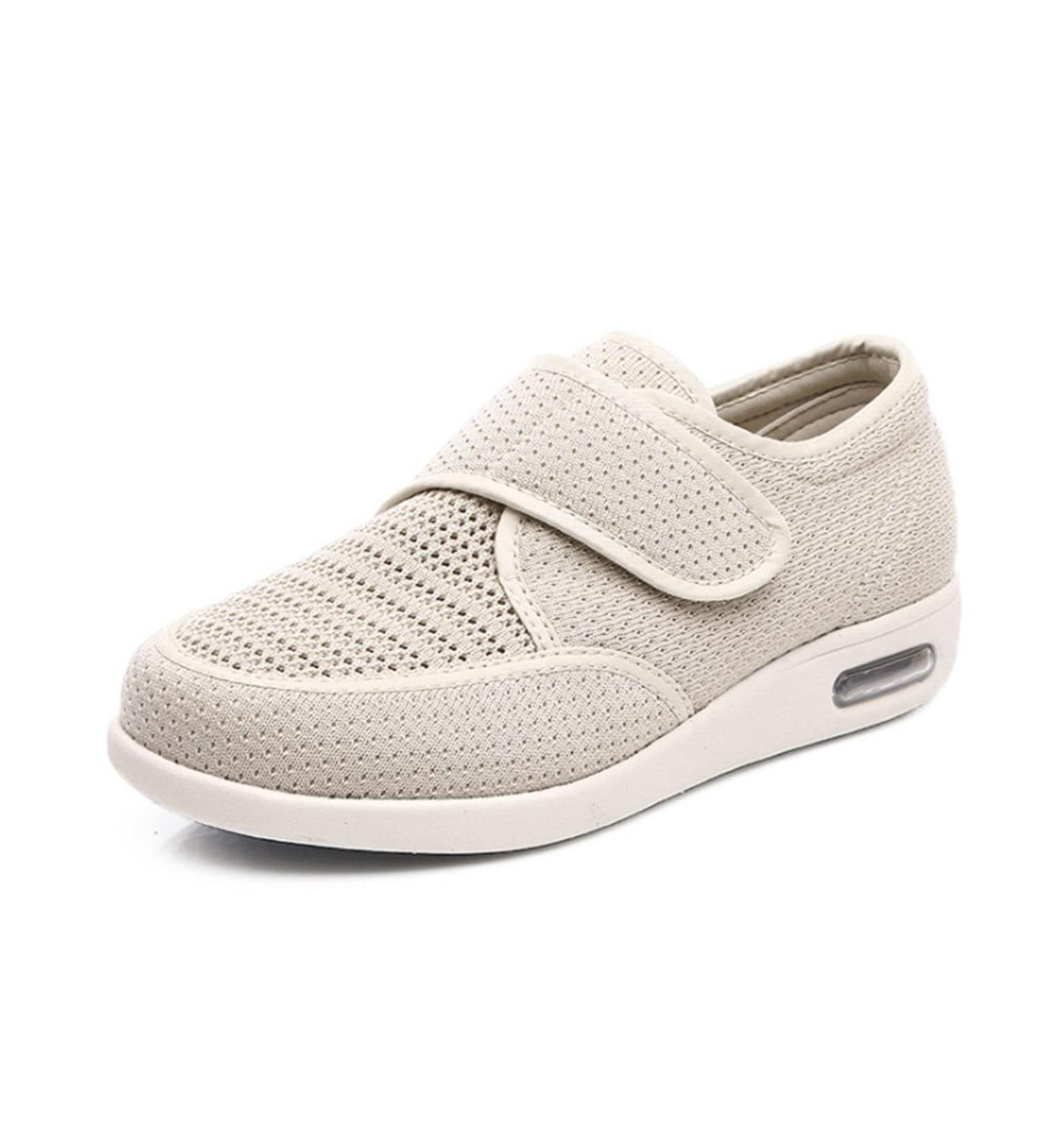 MisFun Women's Wide Diabetic Shoes for Swollen Feet - Breathable & Medical for Diabetics and Edema - Size 9 Beige - Buy Online on GoSupps.com