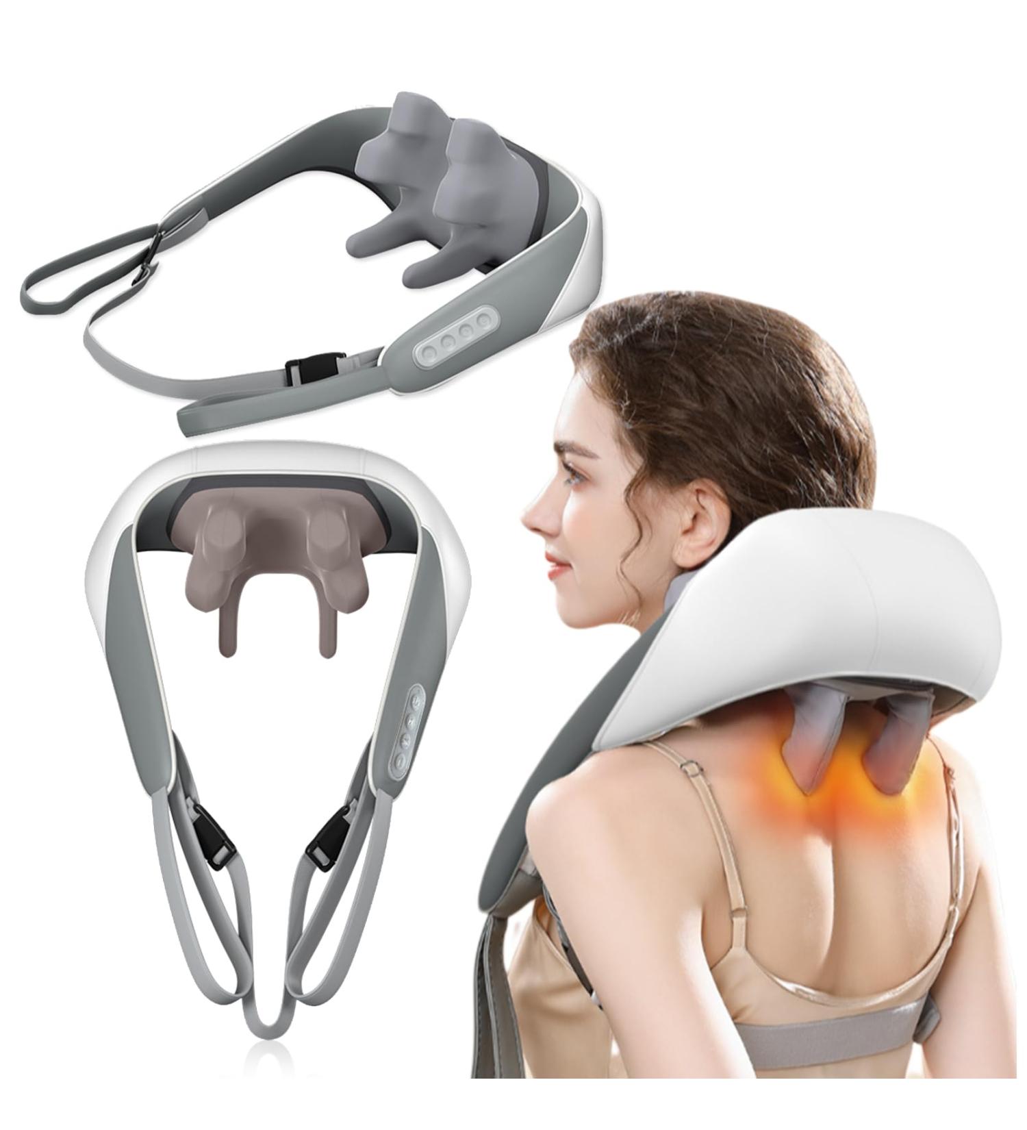 Danlikt Neck Massager - Rechargeable 5D Massage Device with Heat for Neck Back Shoulder & Leg - White - Buy Online on GoSupps.com