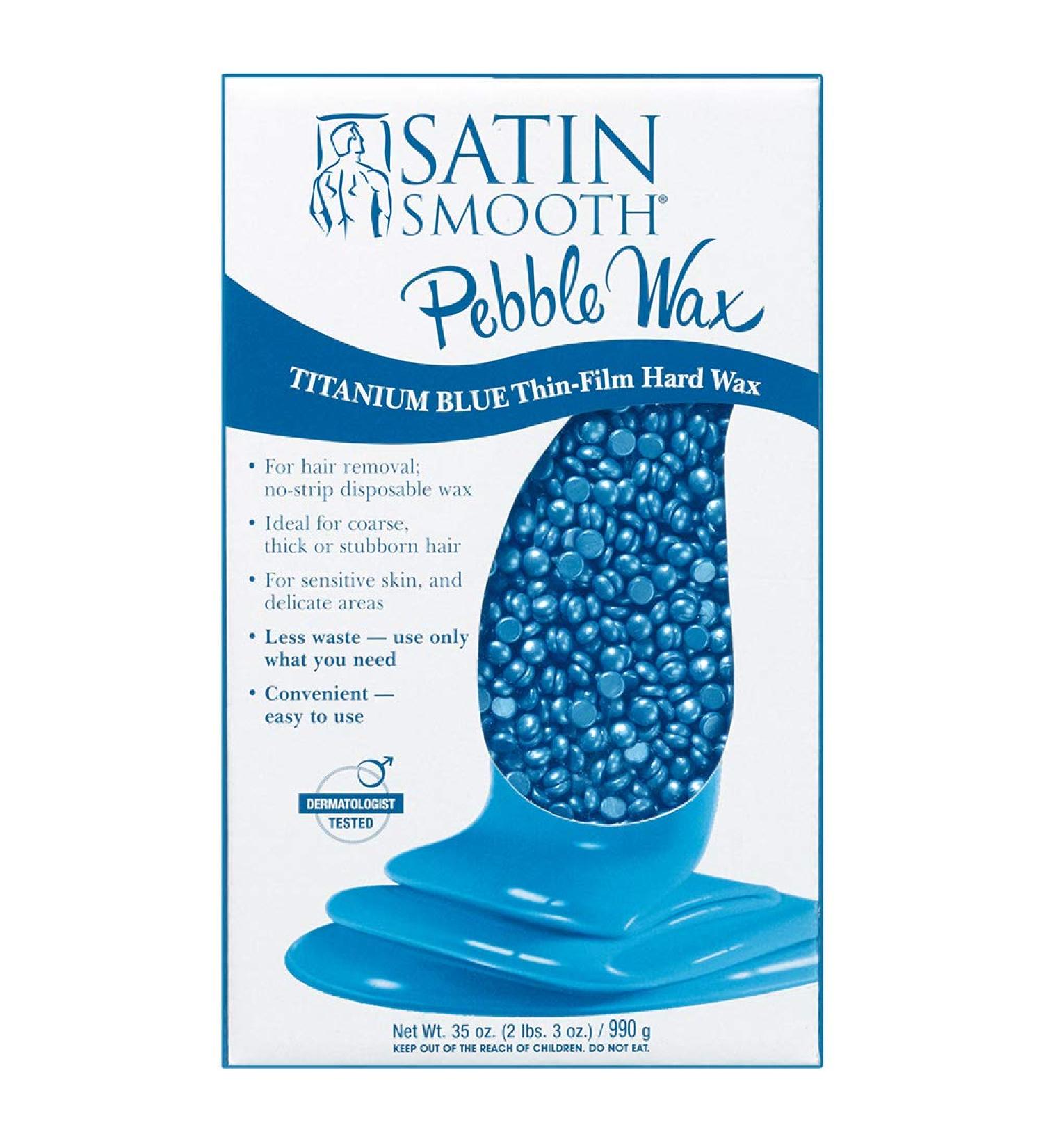 Satin Smooth Titanium Blue Pebble Wax 35 oz - Professional Grade Hair Removal Wax - Buy Online on GoSupps.com