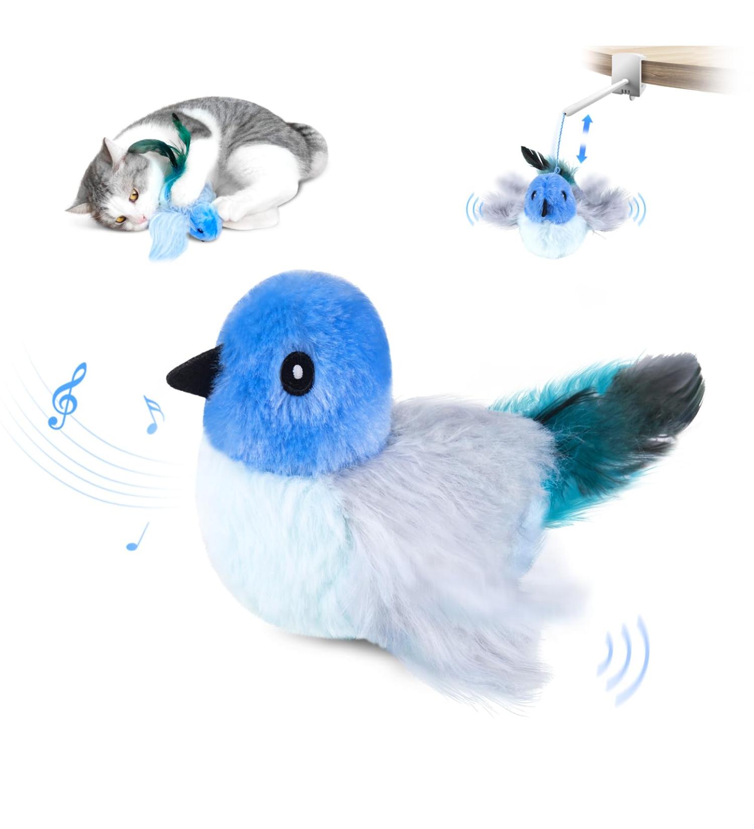 Migipaws Interactive Cat Toys - Rechargeable Plush Toys with Real Bird Wings & Chirping Sounds - Catnip Infused Fun for Cats - Buy Online on GoSupps.com