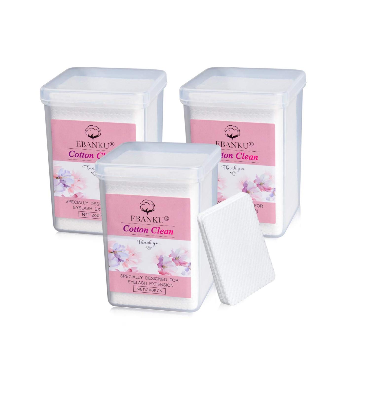 600 PCS Eyelash Glue & Nail Wipes | Lint-Free Adhesive Remover Pads by EBANKU | For Lash Extensions & Nail Polish Removal - Buy Online on GoSupps.com