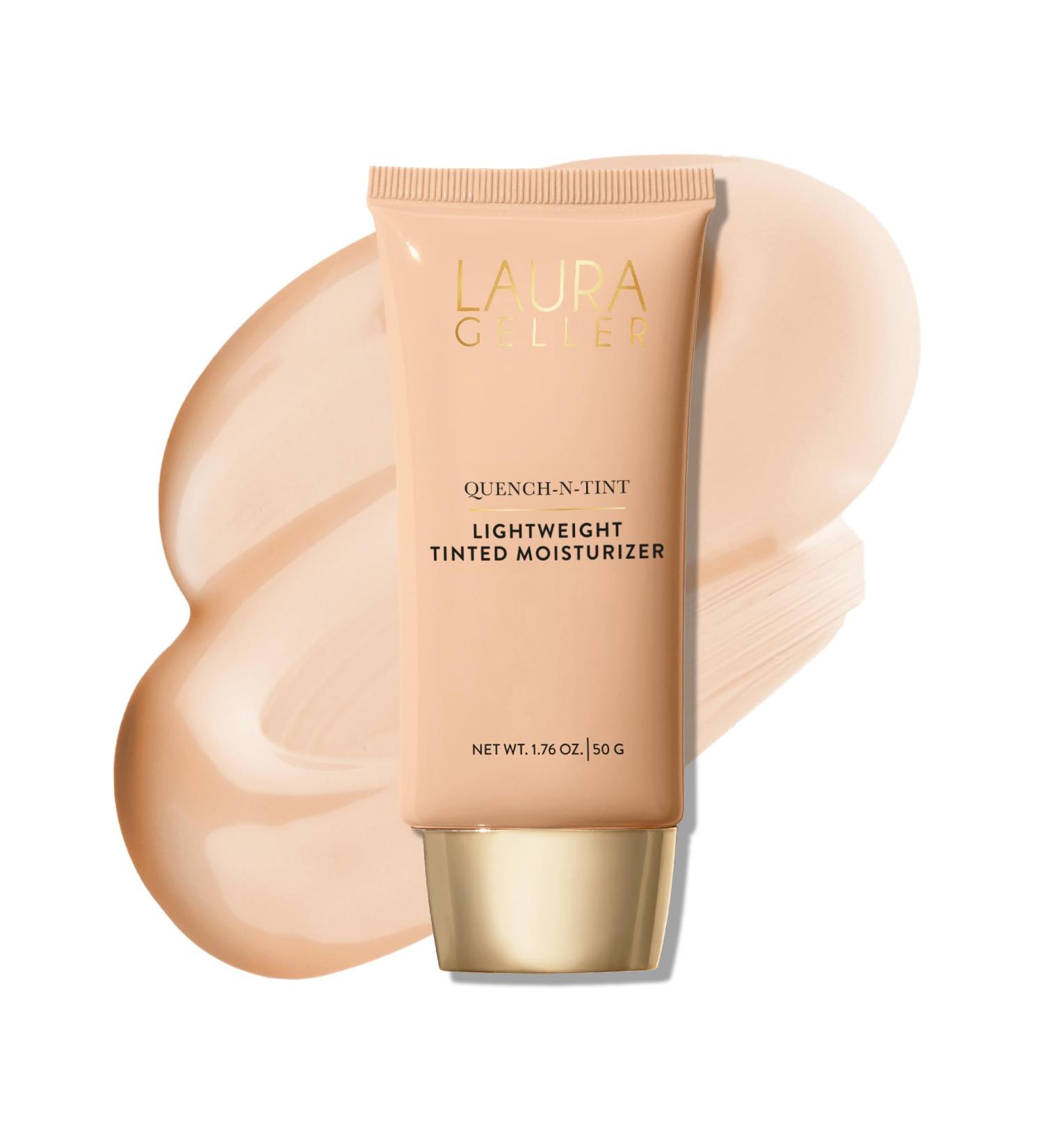 LAURA GELLER NEW YORK Quench-n-Tint Tinted Moisturizer - Sheer to Light Buildable Coverage - Natural Glow Finish - Lightweight Formula with Hyaluronic Acid 01 Porcelain/Fair 1.76 Fl Oz (Pack of 1) 00 Porcelain/Fair - Buy Online on GoSupps.com