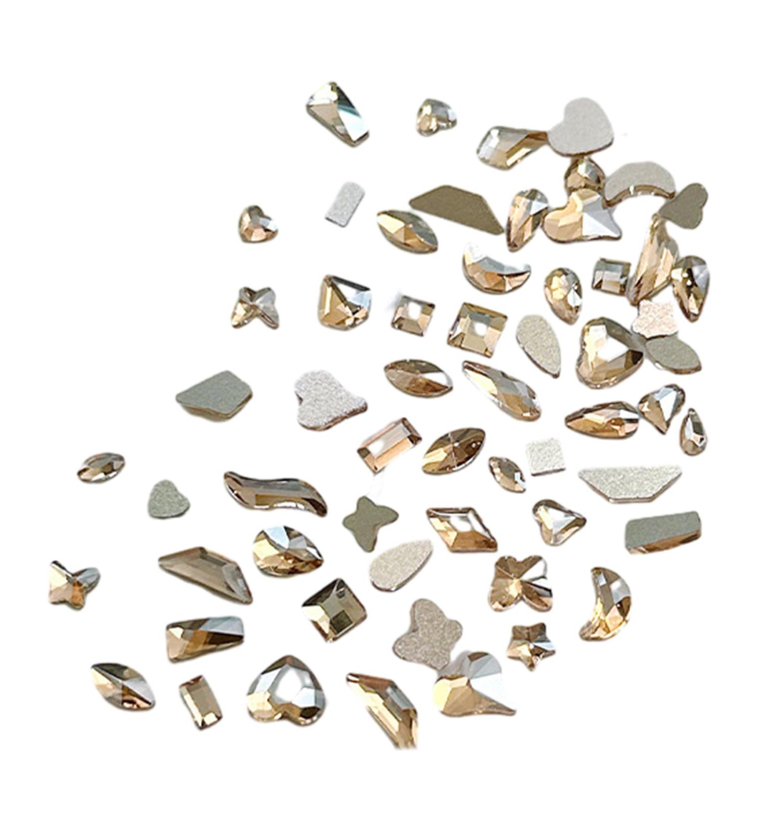 FEIlei 100Pcs Mixed Glass Crystal Hybrid Diamond Rhinestones Nail Art Decorations Drop Rhombus Flatback Stones 3D Gems - Buy Online on GoSupps.com