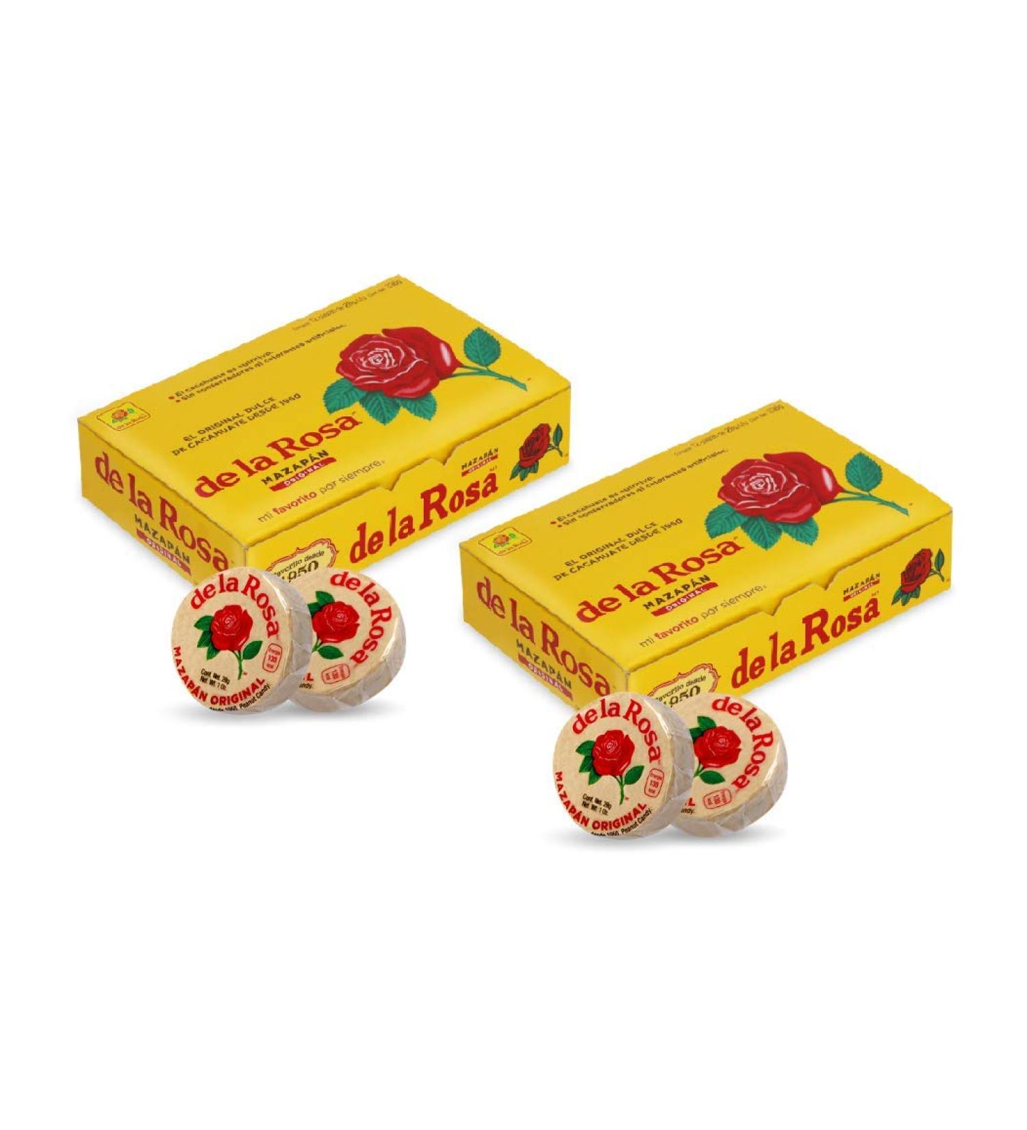 De la Rosa Mazapan Original Peanut Candy Marzipan Style Classic and emblematic Mexican Snack (Regular 2-Pack 24 Units 2x336gr) 2 boxes/24 pieces