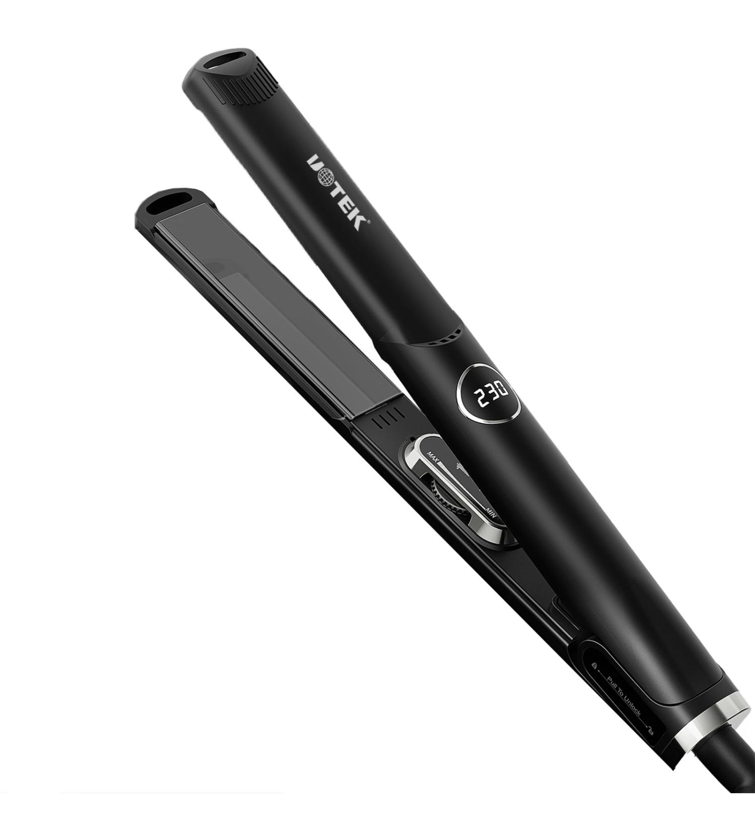 UOTEK 1 Inch Ionic Hair Flat Iron - Professional Hair Straightener with PTC Heating for Home Travel & School - Black - Buy Online on GoSupps.com