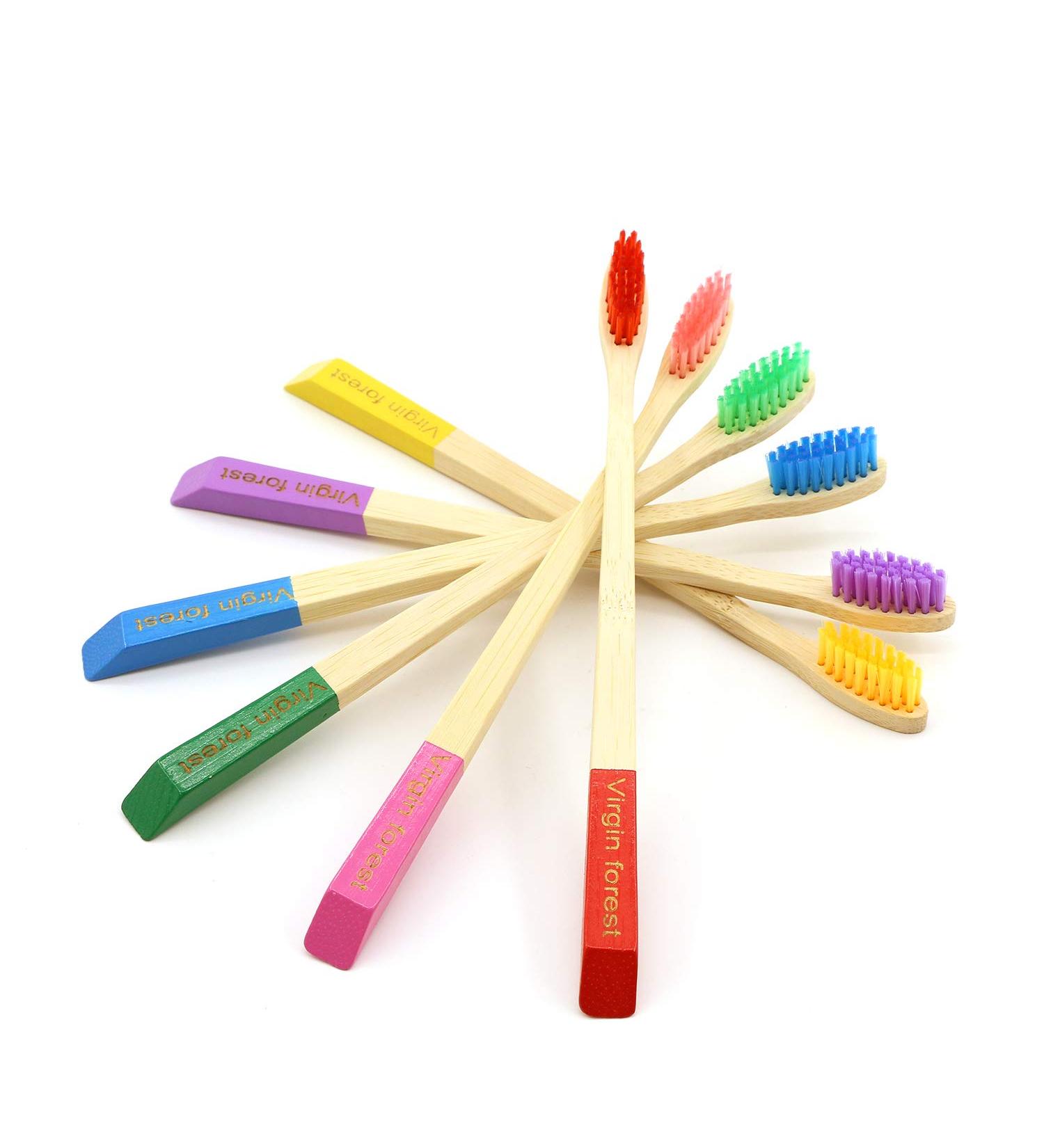 Virgin Forest Bamboo Toothbrushes - Pack of 6 | Natural Eco-Friendly Biodegradable Charcoal Toothbrushes - Buy Online on GoSupps.com