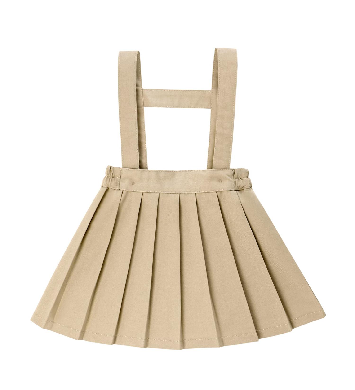 famuka Baby Girls Suspender Skirt Toddlers Casual Strap Overalls Dress (as8 age 3_years Khaki)