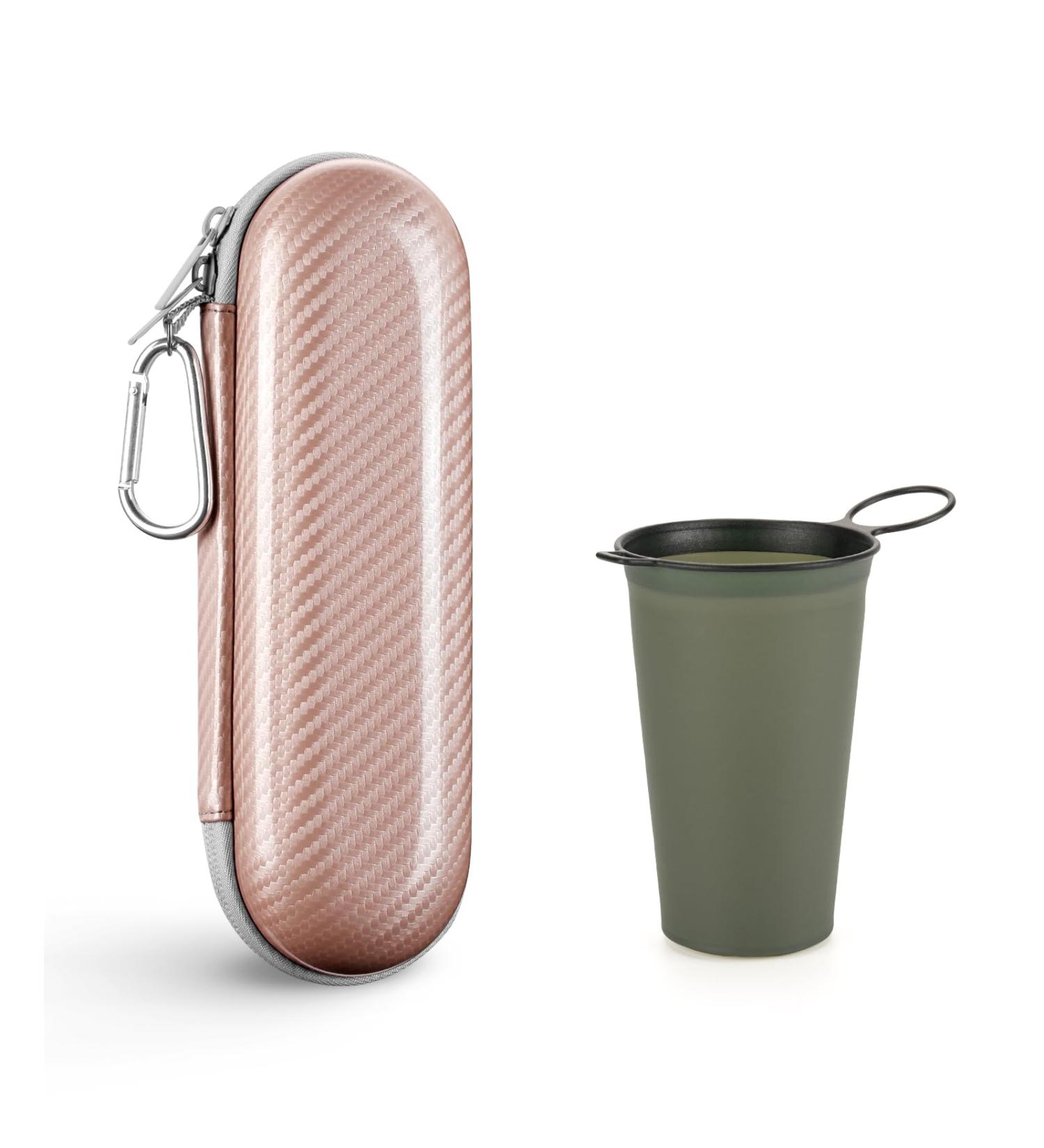 Travel Case for Electric Toothbrush - Philips Sonicare & Oral-B Pro | Portable Hard Shells Foldable & Leak-Proof Design | Ros gold Camping Cups & Dishes - Buy Online on GoSupps.com