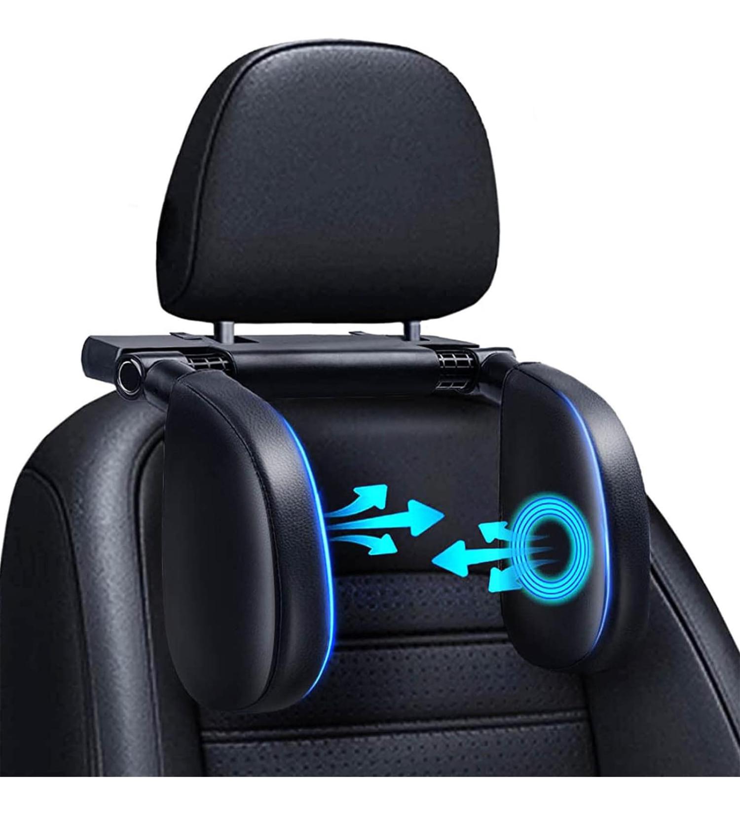 Adjustable Car Headrest for Kids & Adults - 180 Breathable Leather Neck Support for Long Trips (Black) - Buy Online on GoSupps.com