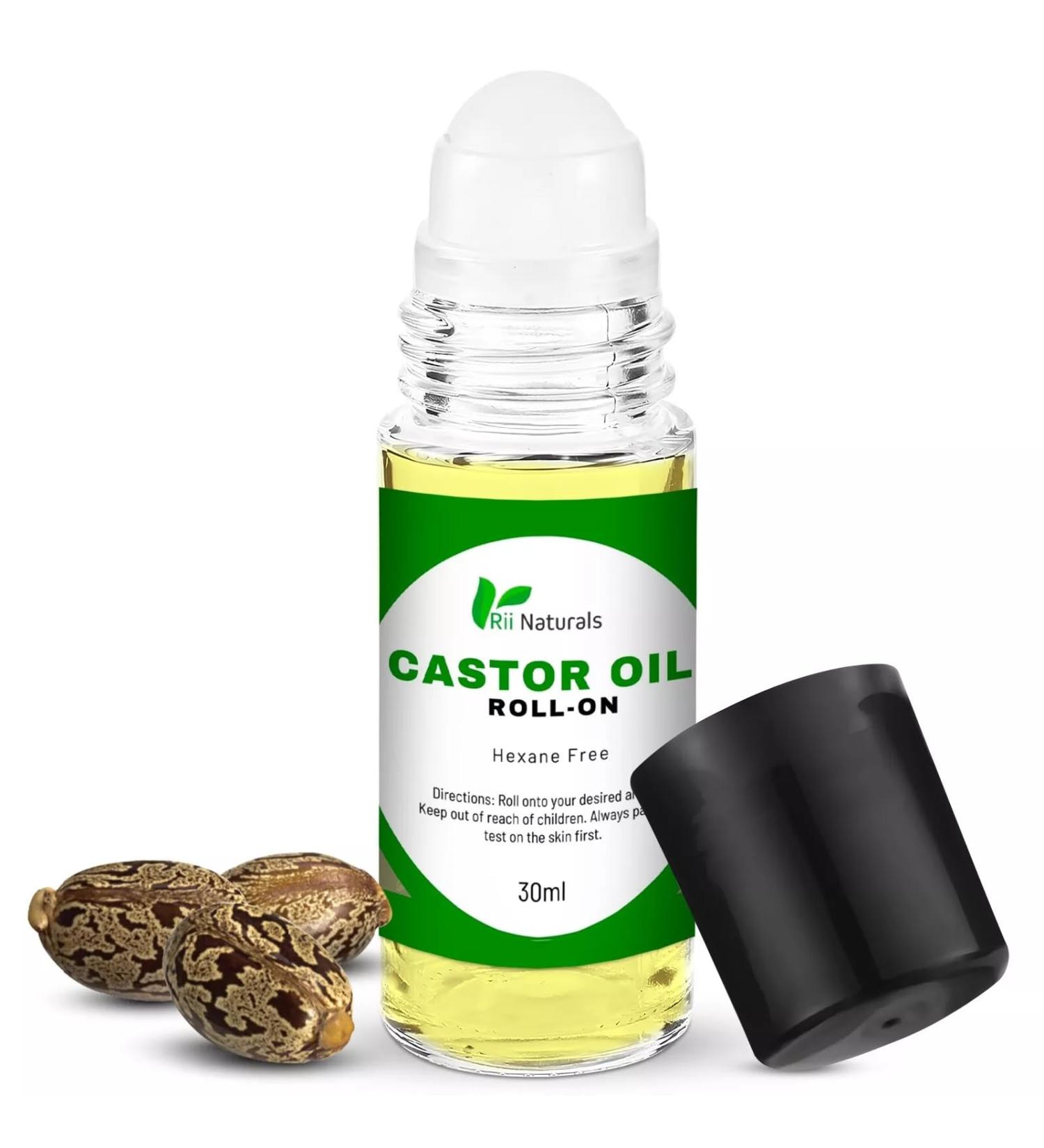 Rii Naturals Castor Oil Roll On Cold Pressed Castor Oil Helps Promote Fuller Lashes & Brows All-Natural Hexane Free Travel-Friendly Hydrates Dry Skin & Cuticles - Buy Online on GoSupps.com