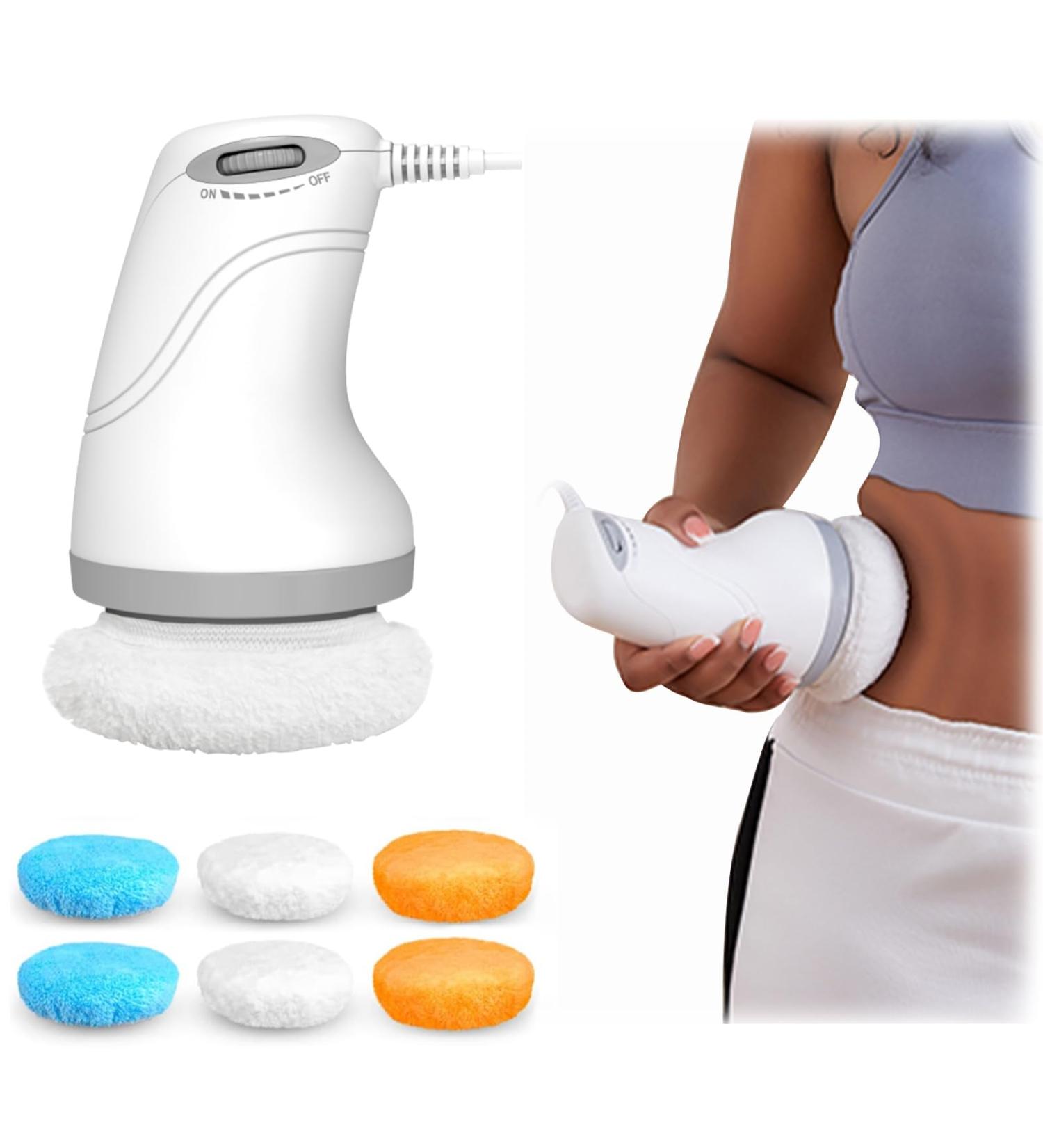 Electric Cellulite Massager - Anti-Cellulite Device for Belly Buttocks & Legs | 6 Washable Pads for Smoother Tighter Skin - Buy Online on GoSupps.com