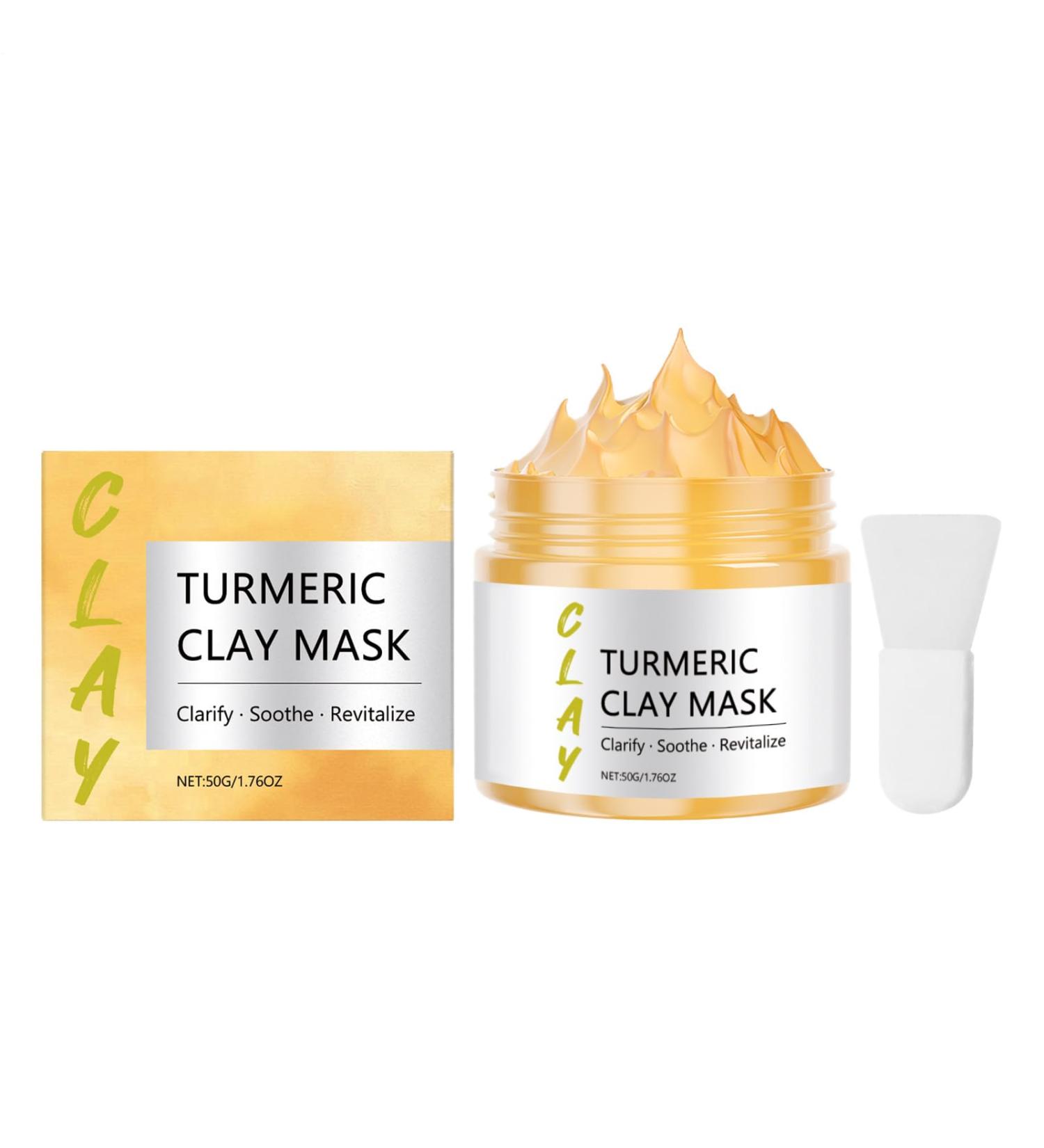 Clay Mask for Oily Skin - Deep Cleansing Mud Mask 50g - Stretchable Firming Cleansing Face Cream with Brush for Home Use Sensitive Skin Care Daily Use - Buy Online on GoSupps.com