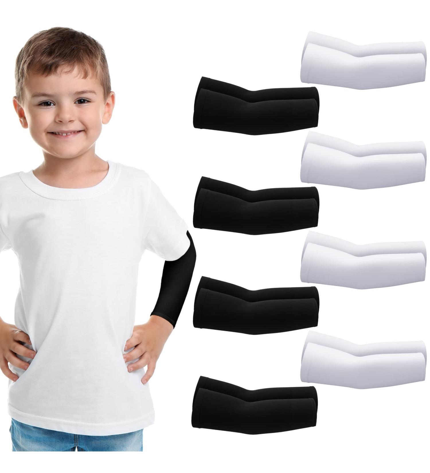 Zhanmai 8 Pairs Kids Arm Sleeves for UV Protection, Cooling Black & White - Buy Online on GoSupps.com