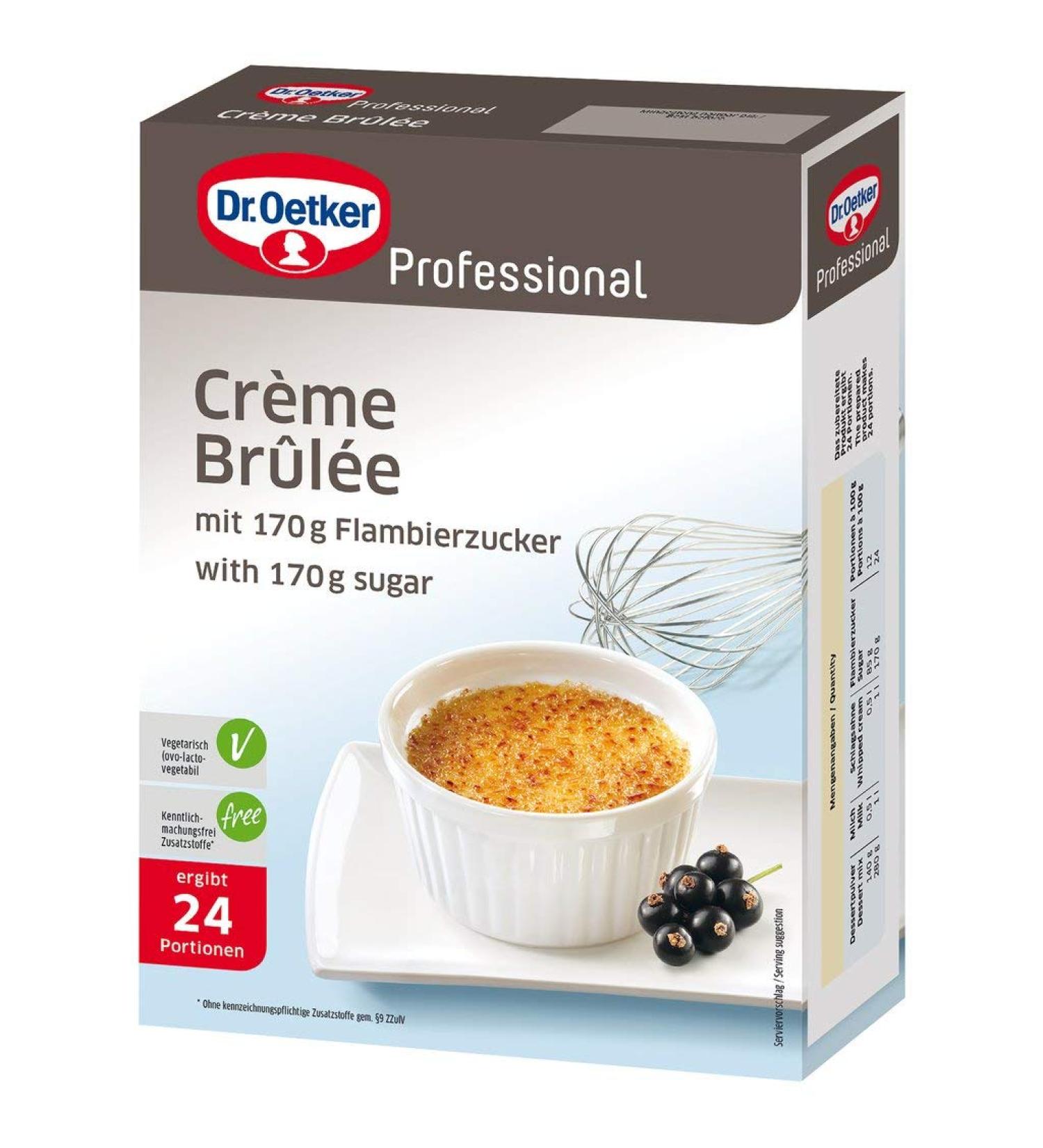 Dr. Oetker Professional Cr me Br l e dry mix in 0.45 kg pack with flamb sugar