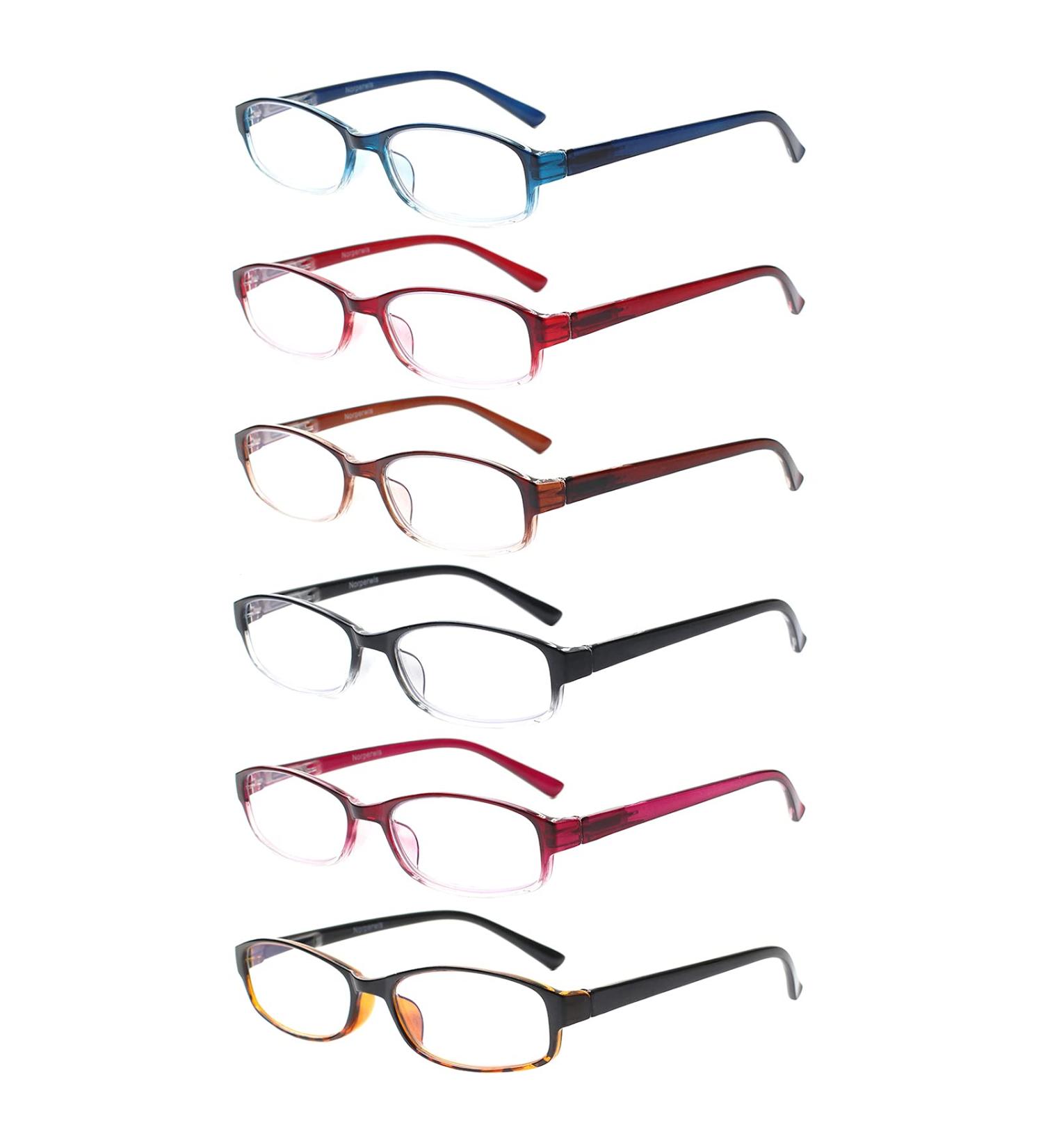 Shop NORPERWIS 6 Pack Ladies Reading Glasses - Trendy Blue Light Blocking Spring Hinge Eyewear for Women (Mix Color 2.00 - Buy Online on GoSupps.com
