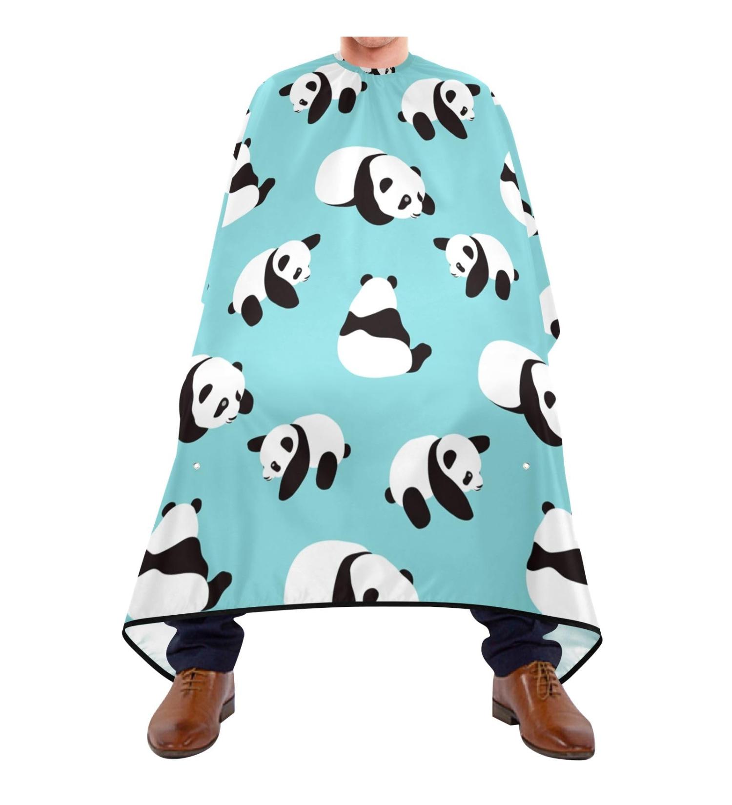 Waterproof Barber Cape - Cartoon Panda & Cheetah Design Hair Cutting Bib for Men & Women - Buy Online on GoSupps.com