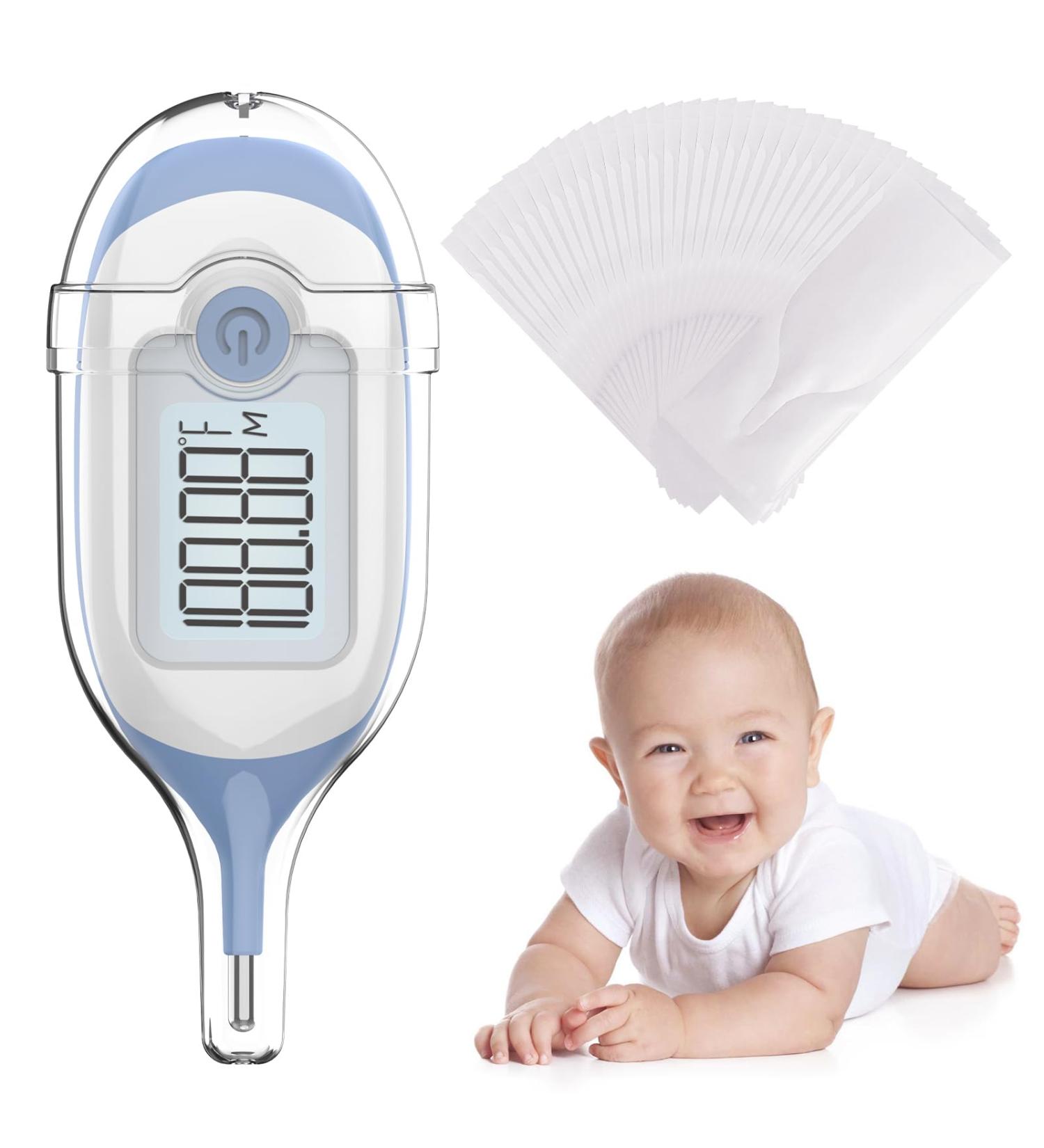 Digital Rectal Thermometer for Baby | Quick Read Infant Thermometer with 30 Probe Covers | Large Clear Display - Buy Online on GoSupps.com