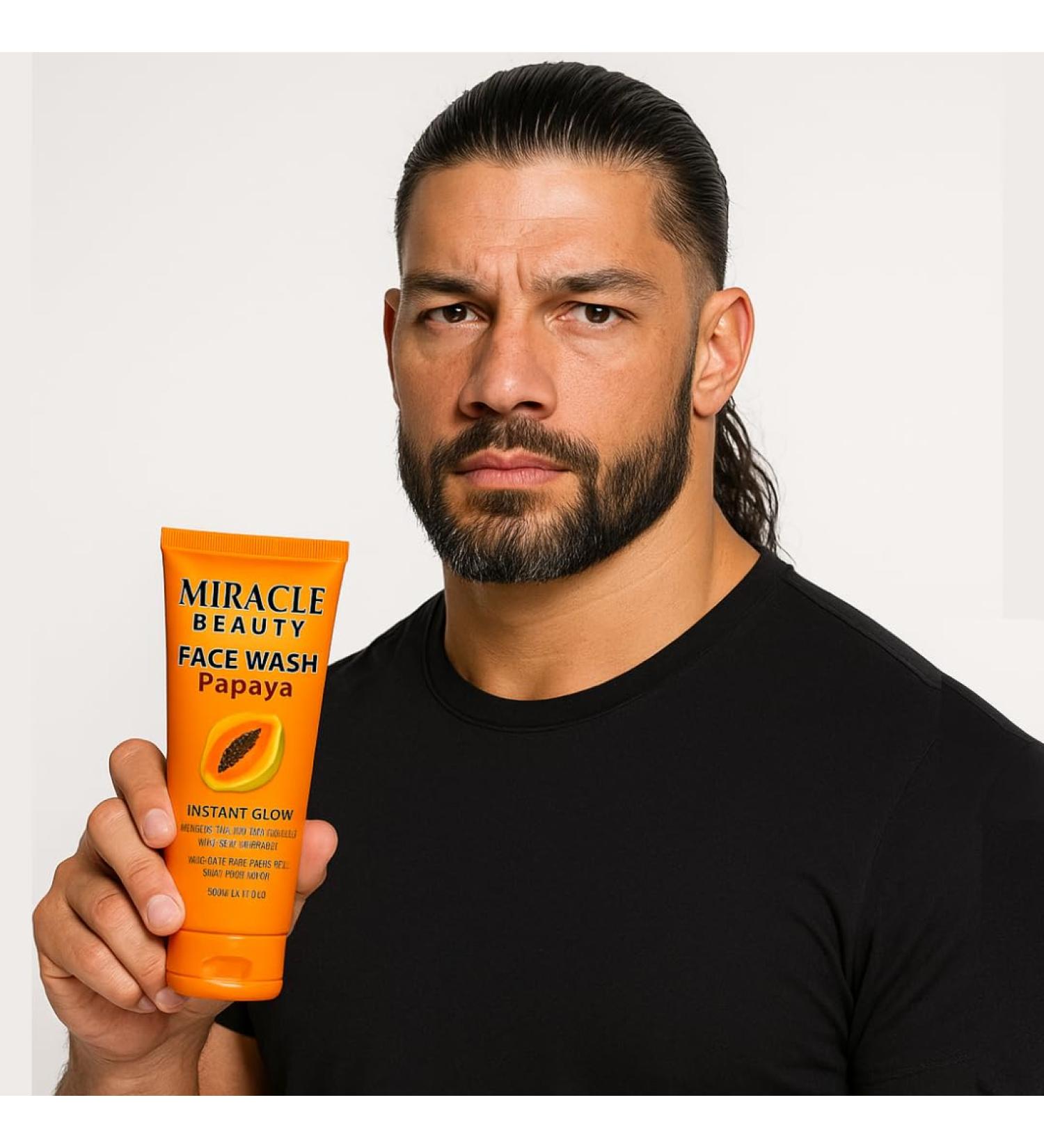 Miracle Beauty Papaya Daily Routine Acne Face Wash travel size & Cleanser for Teens Boys By Bangkok Technology | Face Wash Scrub | No Side-effect Free - Buy Online on GoSupps.com