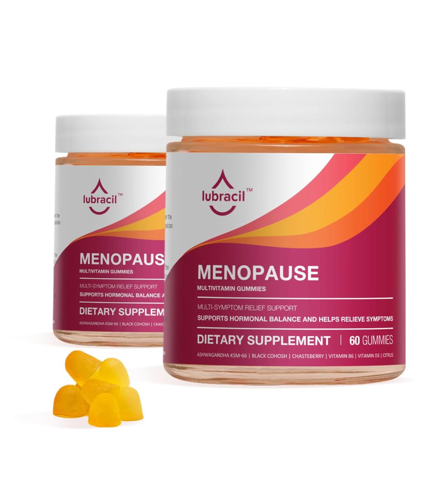 Buy Lubracil Menopause Gummies - Hormone-Free Supplement for Hot Flashes & Mood Swings - 240 Gummies - Black Cohosh & Ashwagandha - Buy Online on GoSupps.com