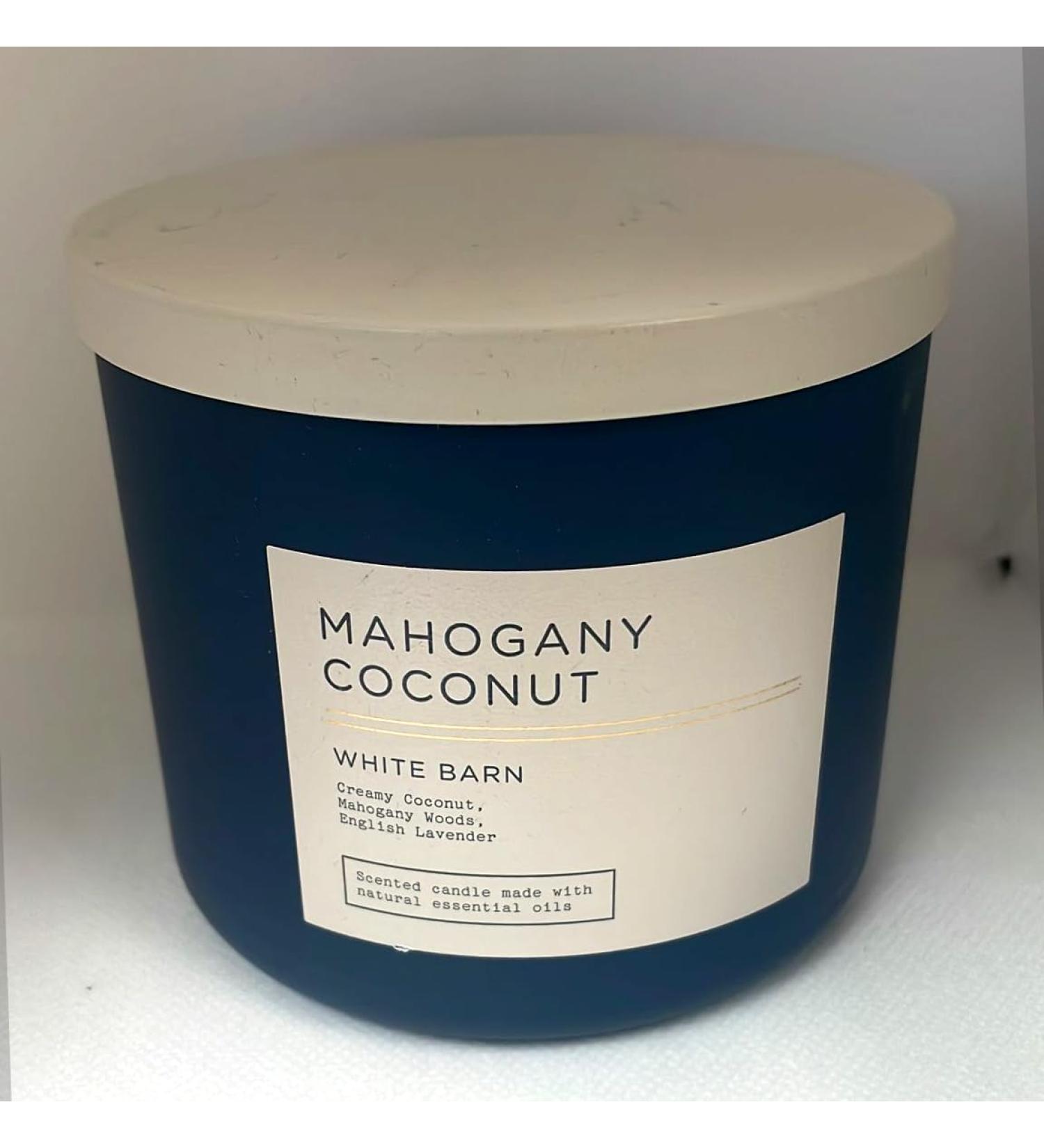 Buy Bath and Body Works White Barn 3-Wick Candle with Essential Oils - Mahogany Coconut - 14.5 oz | International Shipping Available - Buy Online on GoSupps.com