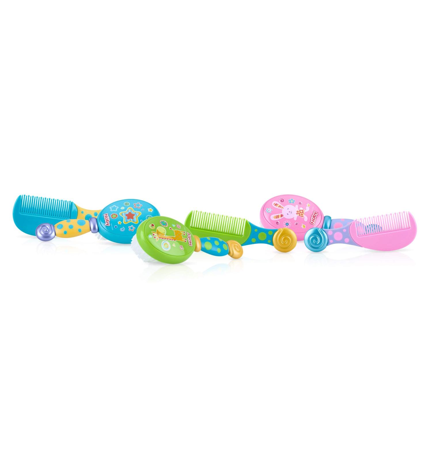 Nuby Brush and Comb Set - Varied Colors for Baby Grooming - Buy Online on GoSupps.com