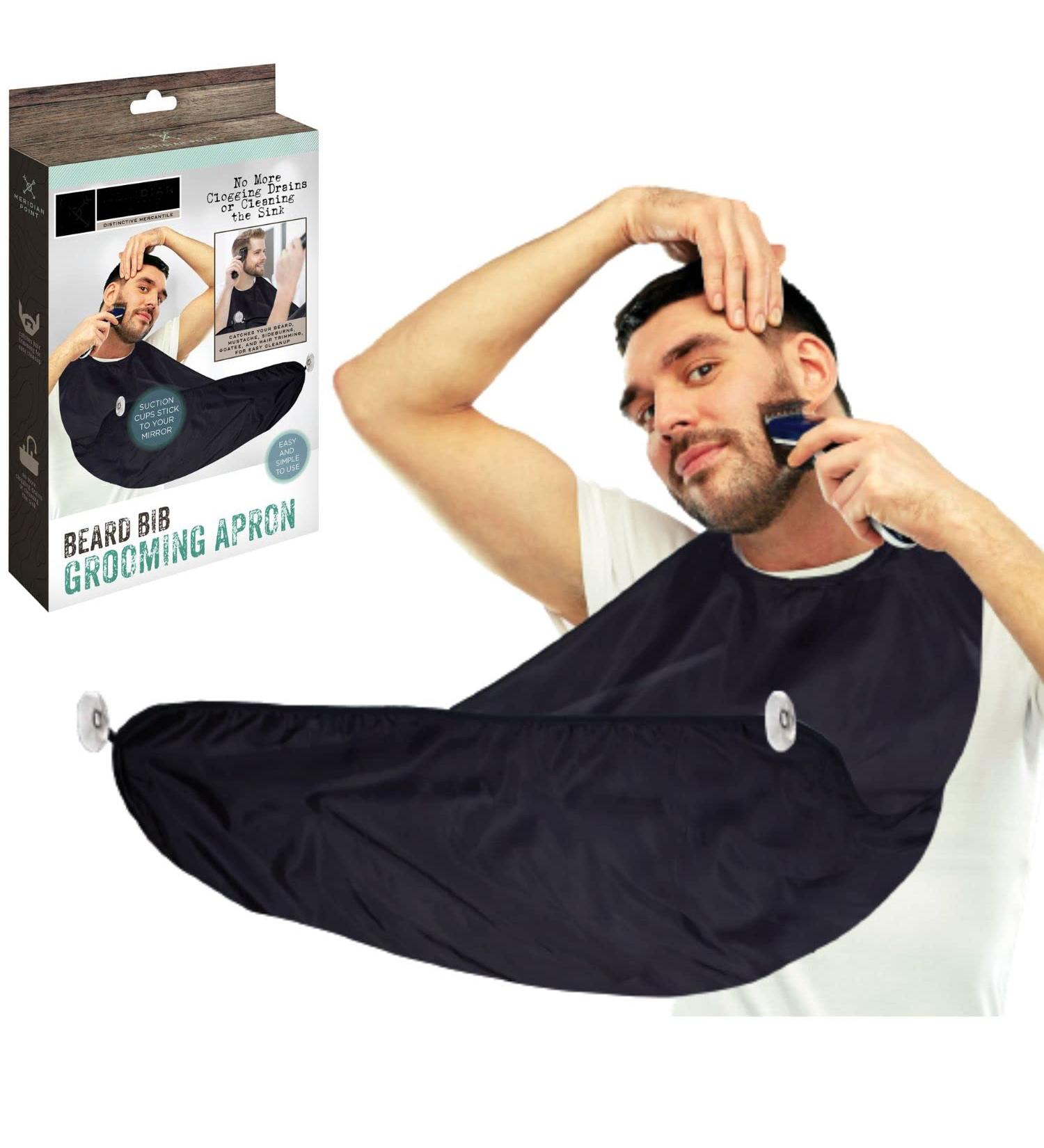 Beard Bib Apron Hair Catcher for Men | Prevent Clogs & Keep Sink Clean - Includes Grooming Cape & Suction Cups - Buy Online on GoSupps.com