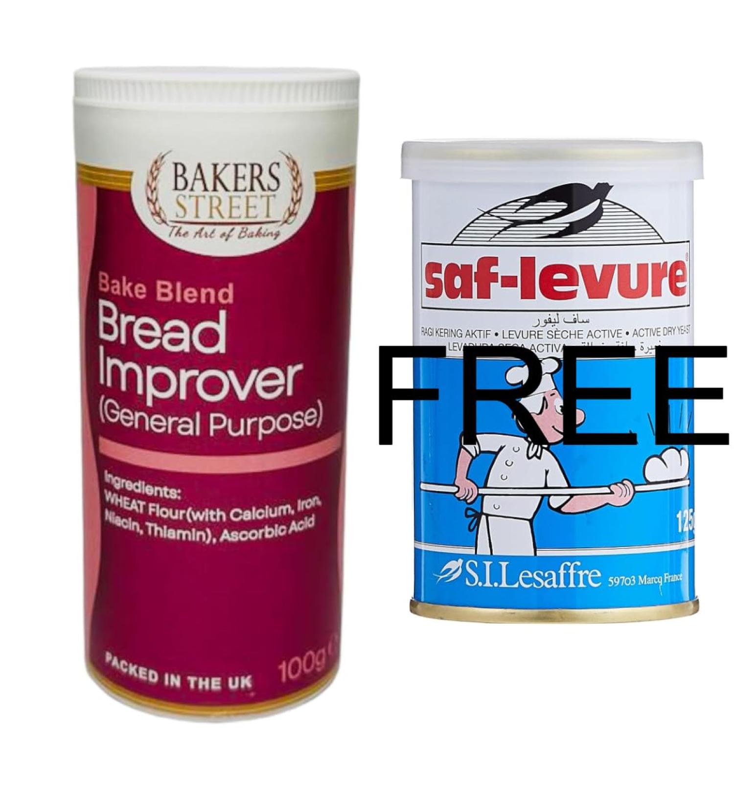 General Purpose Bread Improver 100g And (FREE Saf - Levure Yeast 125G) | Bakers Street | Dough Conditioner Enhancer | ough conditioner improving agent | For Bread and Cake Making - Buy Online on GoSupps.com