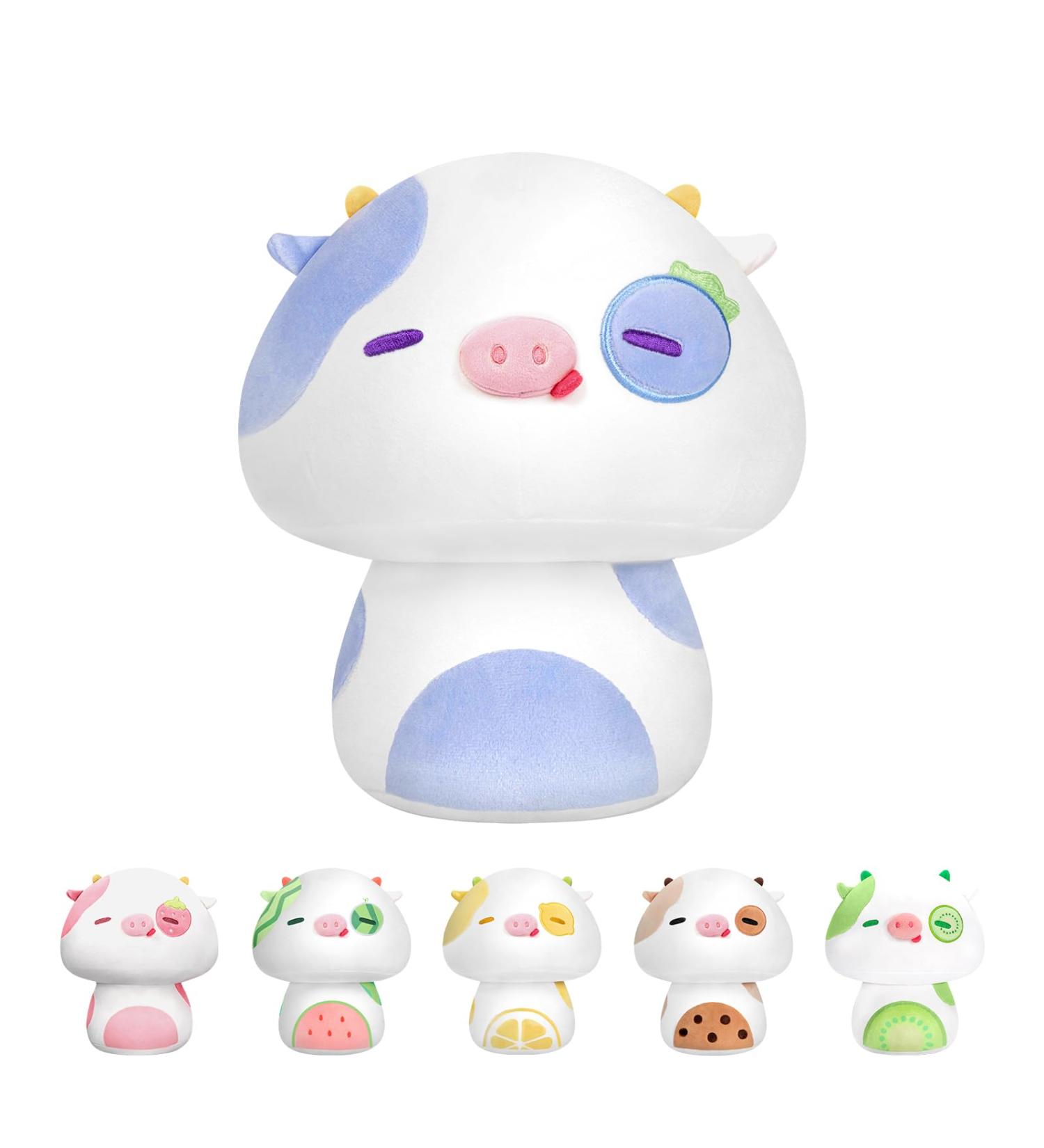 Mewaii 14'' Blueberry Cow Mushroom Pillow Plush - Soft Stuffed Animal Toy for Kids - Buy Online on GoSupps.com