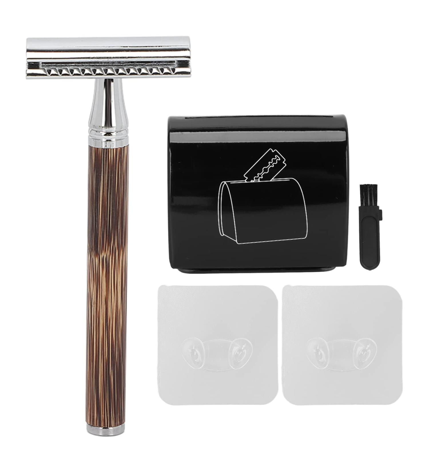 Premium Bamboo Silver Razor Set - Manual Old Fashioned Razor for Men with Blades Recycling Box & Holder | Sustainable Grooming Solution - Buy Online on GoSupps.com