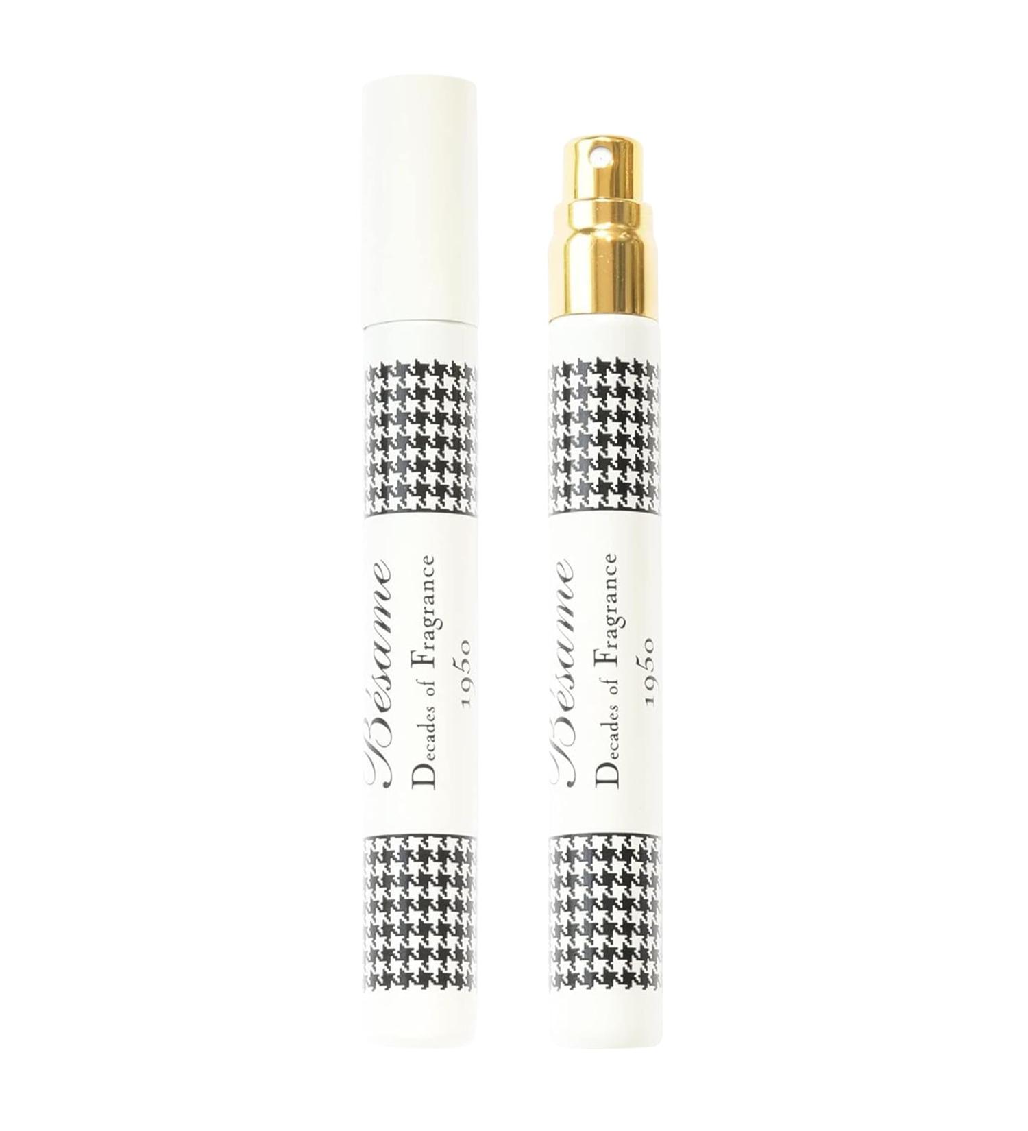 BESAME COSMETICS - Decades of Fragrance -1950 Womens Perfume Vintage Inspired Eau de Parfum in Retro Perfume Bottle Floral Powdery Scent with Vanilla and Gardenia - 9mL Vintage Atomizer - Buy Online on GoSupps.com