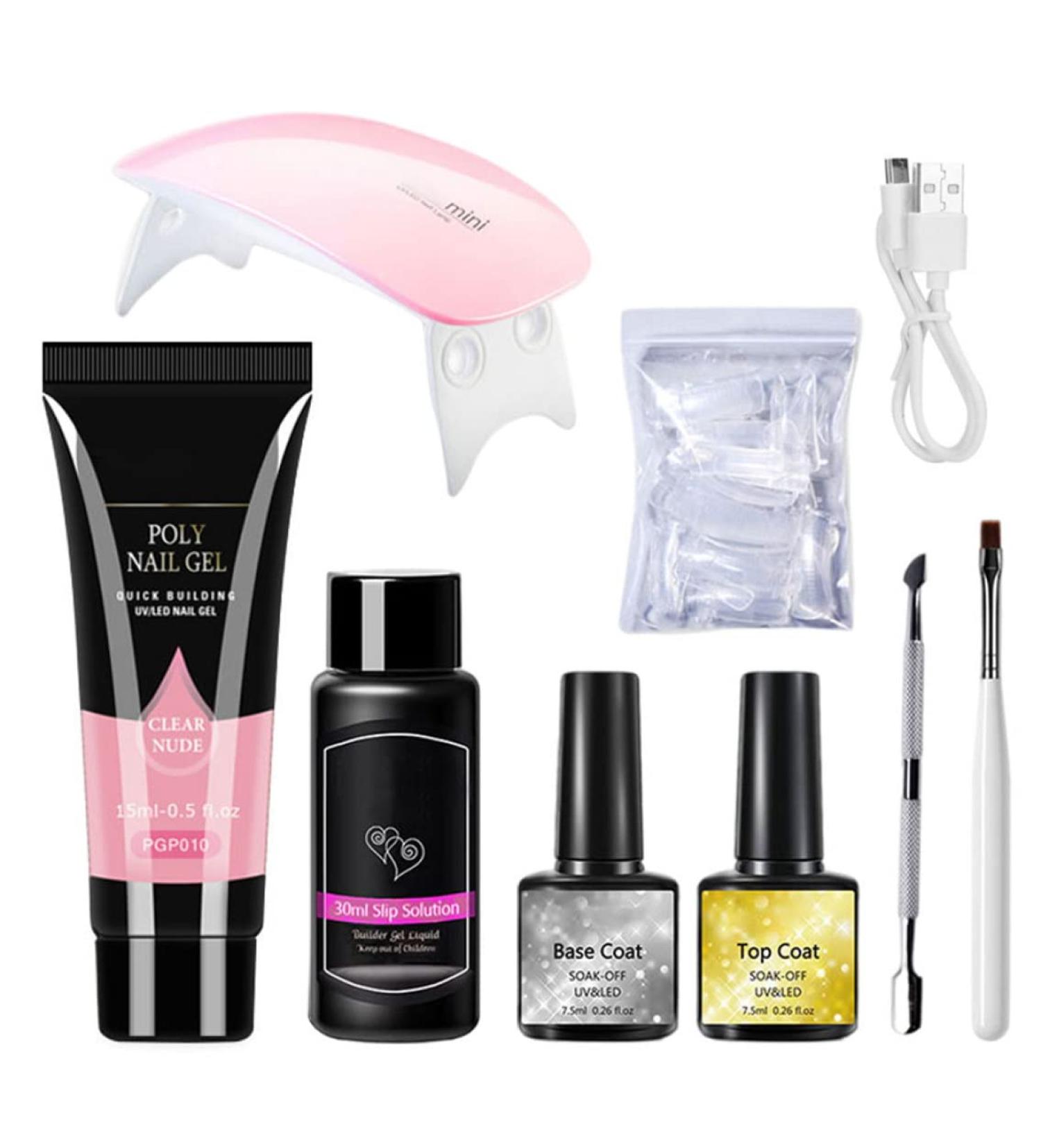 LOUMMRCY Polygel Nail Kit - Complete 8 Piece Starter Set for Beginners | DIY French Nail Art & Manicure at Home - Buy Online on GoSupps.com