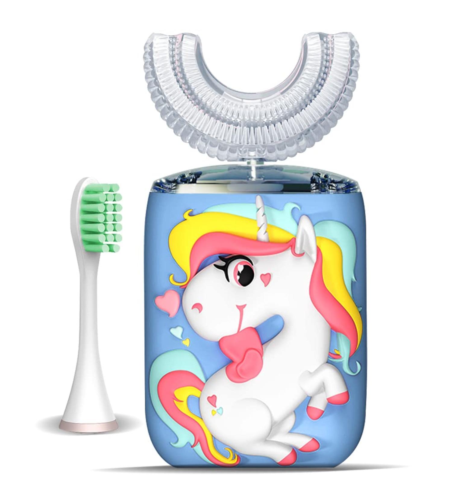 Kids Electric Toothbrush U Shaped Unicorn | 6 Cleaning Modes | Smart Timer | Rechargeable | IPX7 Waterproof | Ages 2-7 - Buy Online on GoSupps.com