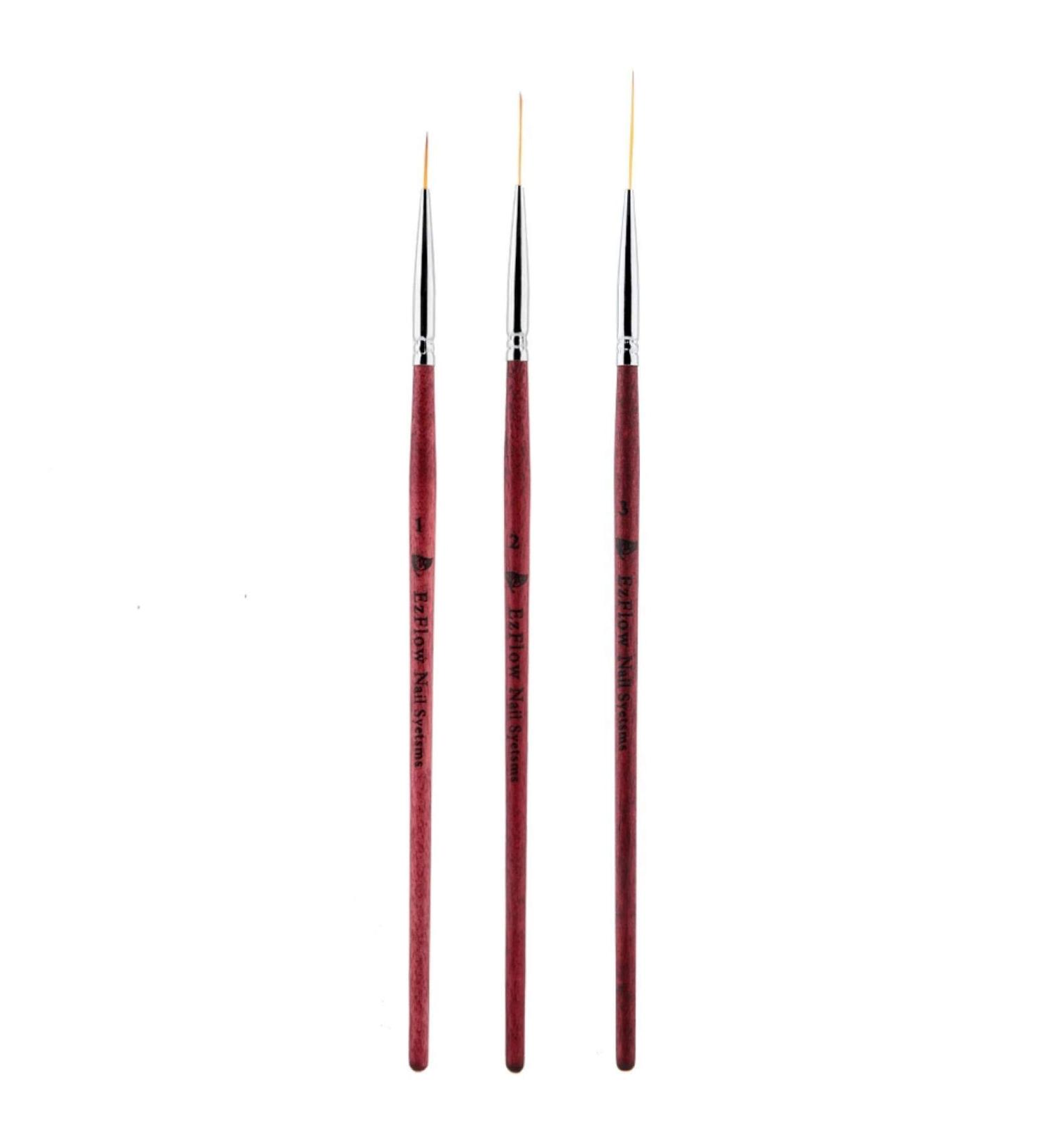 3 Pcs Nail Art Liner Brushes Set - UV Gel & Acrylic Painting Tools for DIY Manicure - Perfect Striping Brush Pen for Nail Art - Buy Online on GoSupps.com