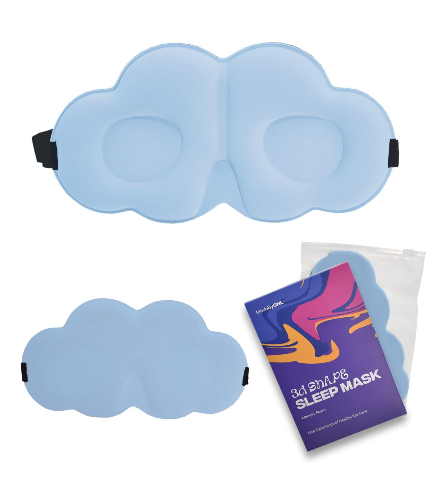 MadebyGNL 3D Contoured Sleep Mask | Soft Silky Blindfold for Side Sleepers | Adjustable Strap | Blue | Great Gift for Men, Women, Kids - Buy Online on GoSupps.com