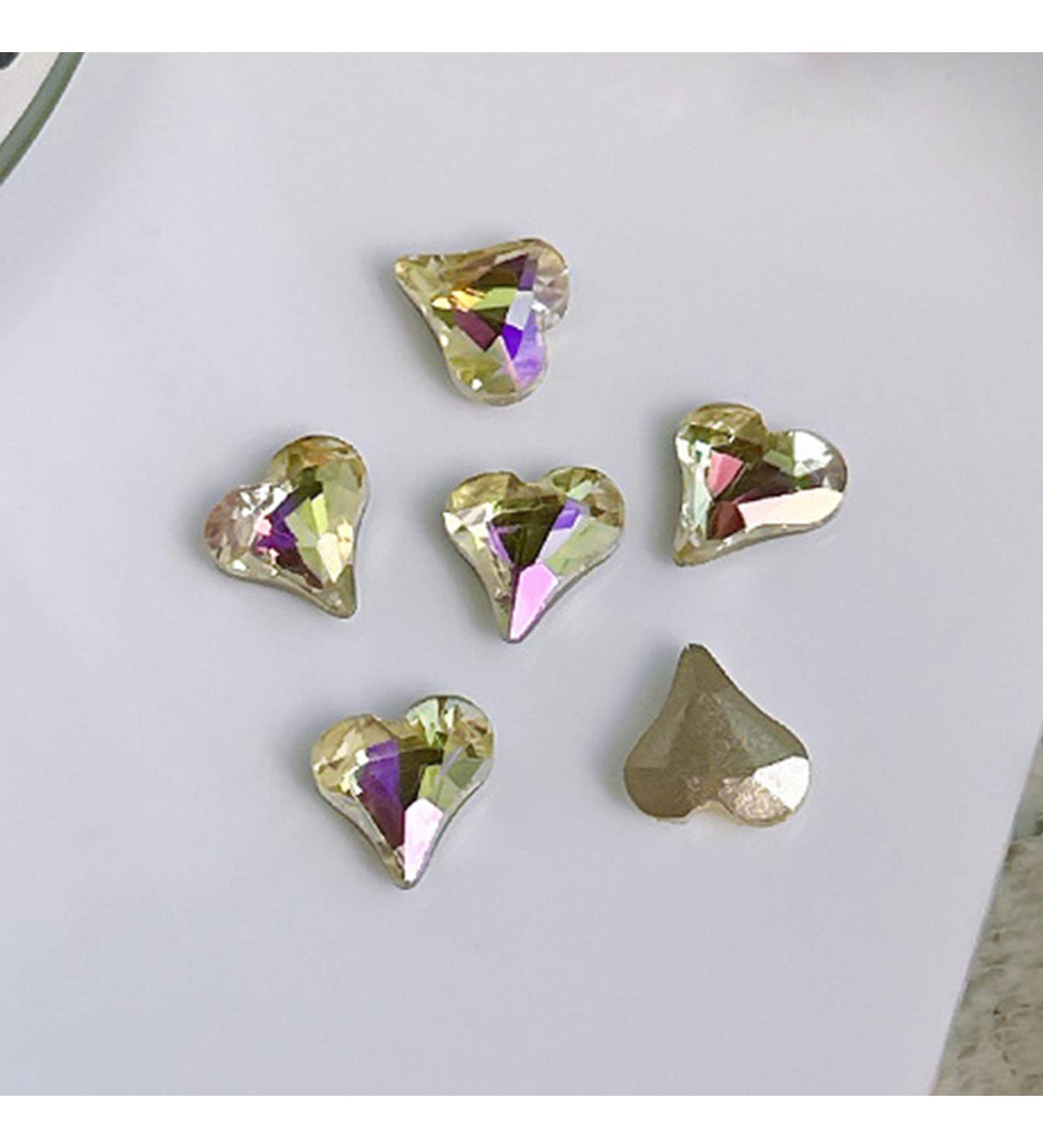 FEIlei 10x Water Droplet Nail Charms Pointed Back Nail Art Charm Heart Nail Rhinestones - Buy Online on GoSupps.com