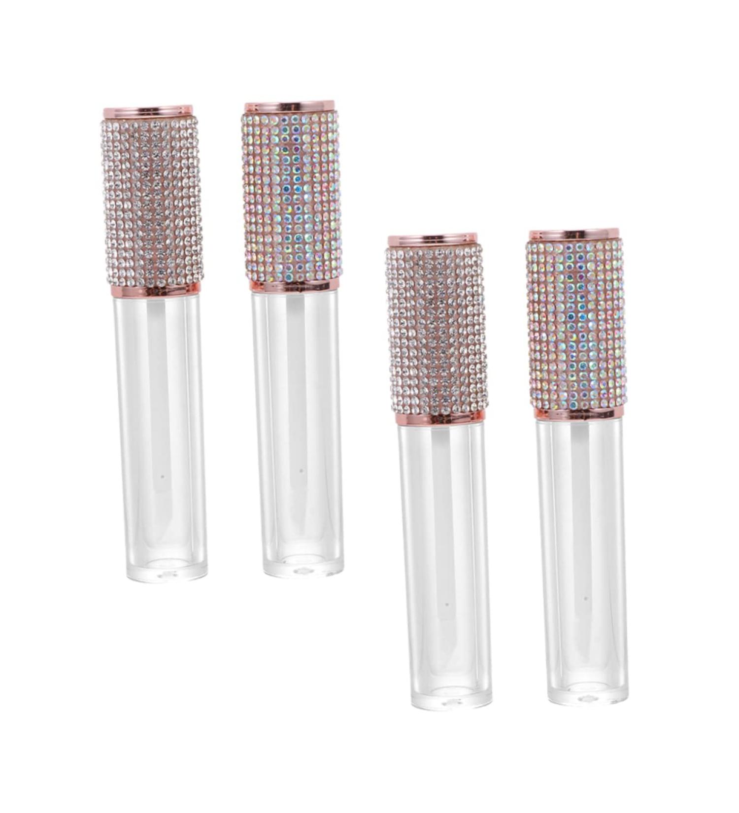 FRCOLOR 4Pcs Transparent Lip Gloss Tubes With Rhinestone Patch Reusable Lip Oil Containers For Travel Daily Use Lightweight Convenient For Lip Gloss - Buy Online on GoSupps.com