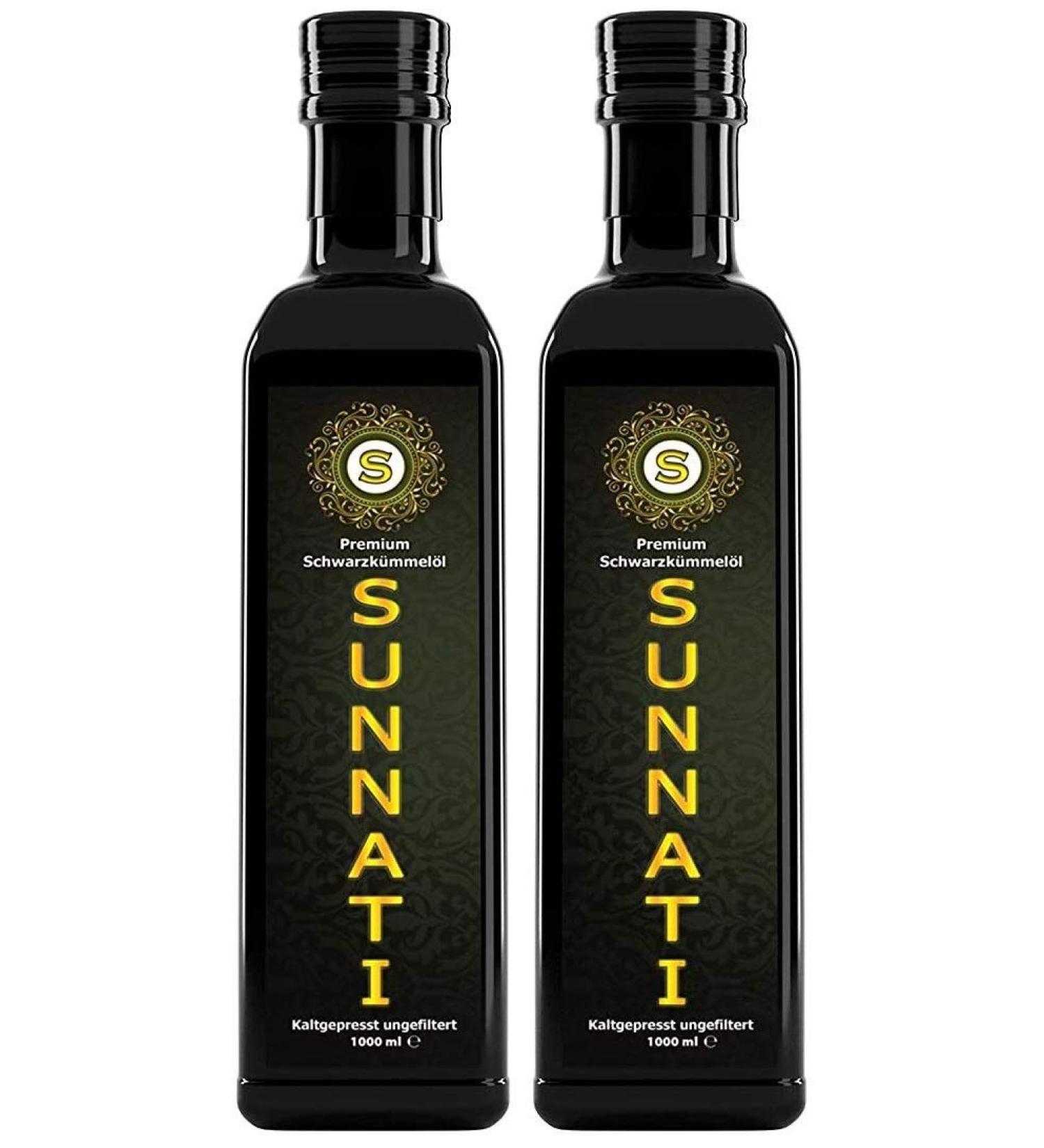 Sunnati Black cumin oil unfiltered coldpressed 100 pure 2 x 1000 ml 2 l - Buy Online on GoSupps.com
